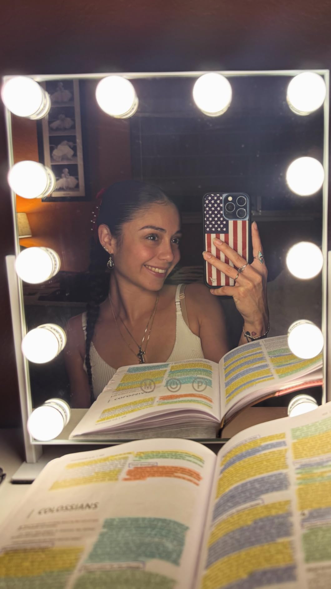 Makeup Mirror, Vanity Mirror with Lights, Hollywood Mirror with 12 Dimmable Bulbs, 3 Color Modes and 12 Dimmable Bulbs, Smart Touch Control, Birthday Gifts for Women, Wife, Mom, Girls customer photo 2