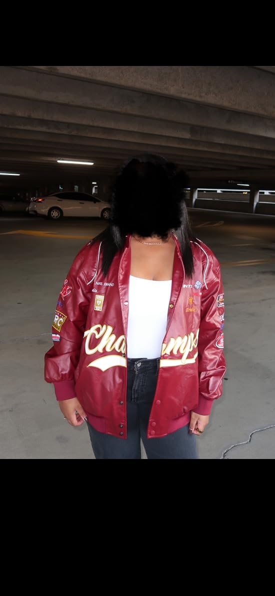 Faux Leather Racing Jacket Oversized Motorcycle Biker Racer Jackets Streetwear Unisex customer photo 2