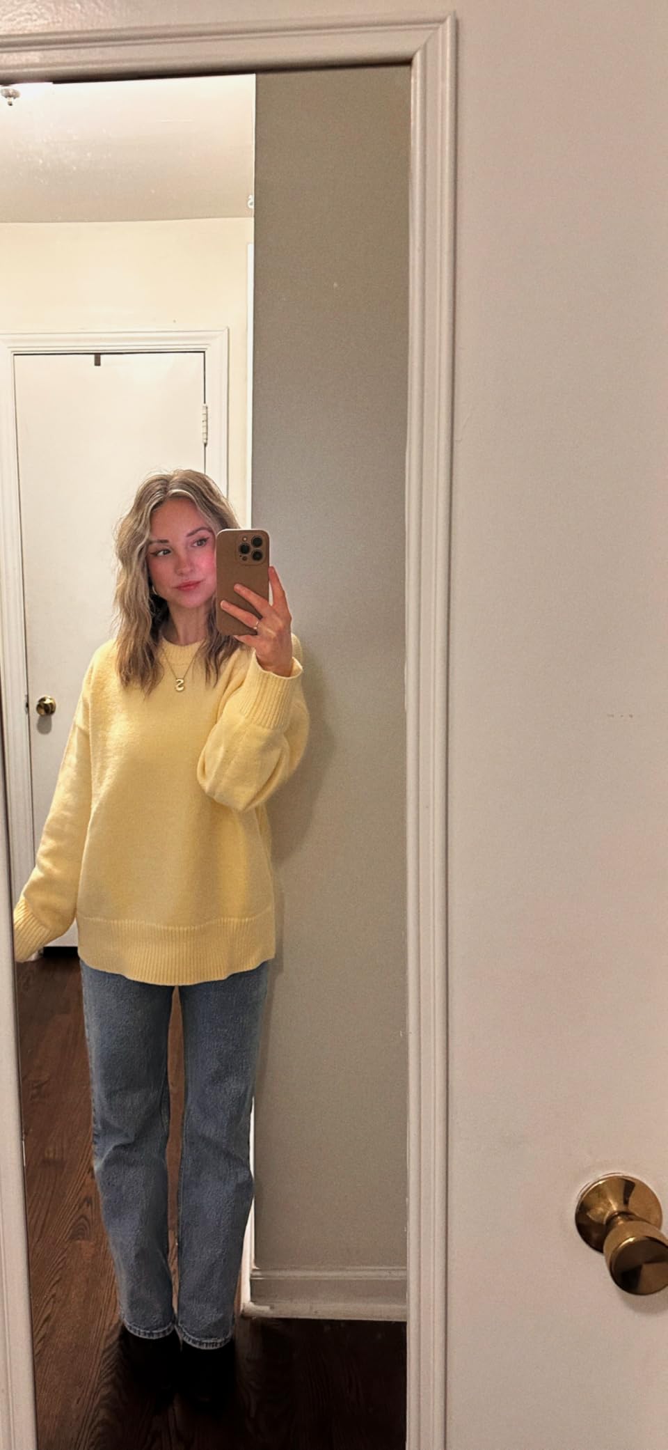 Women Cashmere Blend Oversized Crew Neck Long Sleeve Pullover Sweaters customer photo 1