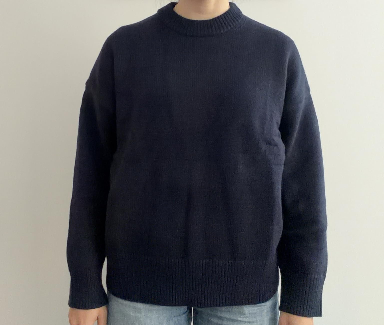 Women Cashmere Blend Oversized Crew Neck Long Sleeve Pullover Sweaters customer photo 2