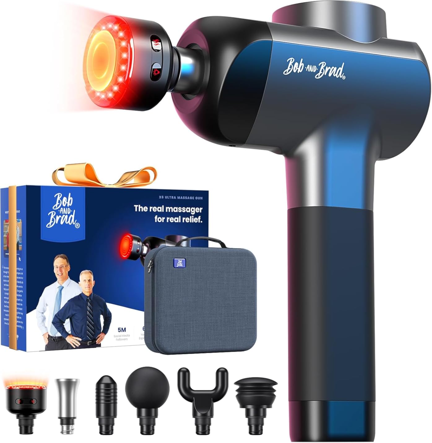 BOB AND BRAD X6 Ultra Massage Gun with Heat and Infrared Light, Metal Head, Professional Percussion Deep Tissue Muscle Massager Gun for Athletes customer photo 1