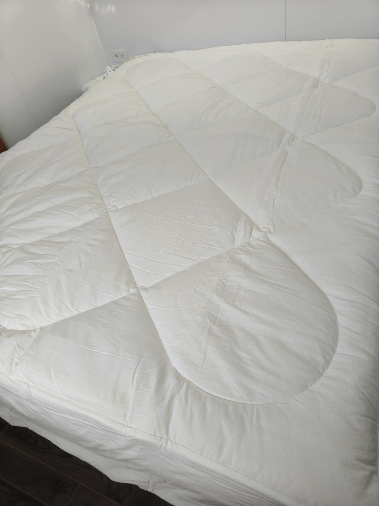 YOUR MOON Natural Wool Mattress Pad Queen - 500GSM Australian Wool Mattress Topper, Quilted Fitted Mattress Bed Cover with 16