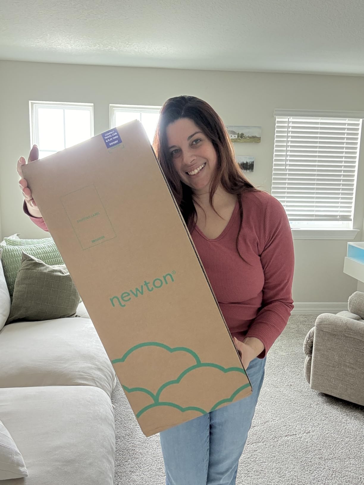 Newton Baby Compact Travel Crib & Play Yard | Breathable & Washable Mattress, Foldable Carry-On Size, Backpack Straps, Sand, Newton Bassinet Attachment NOT Included or Compatible customer photo 2