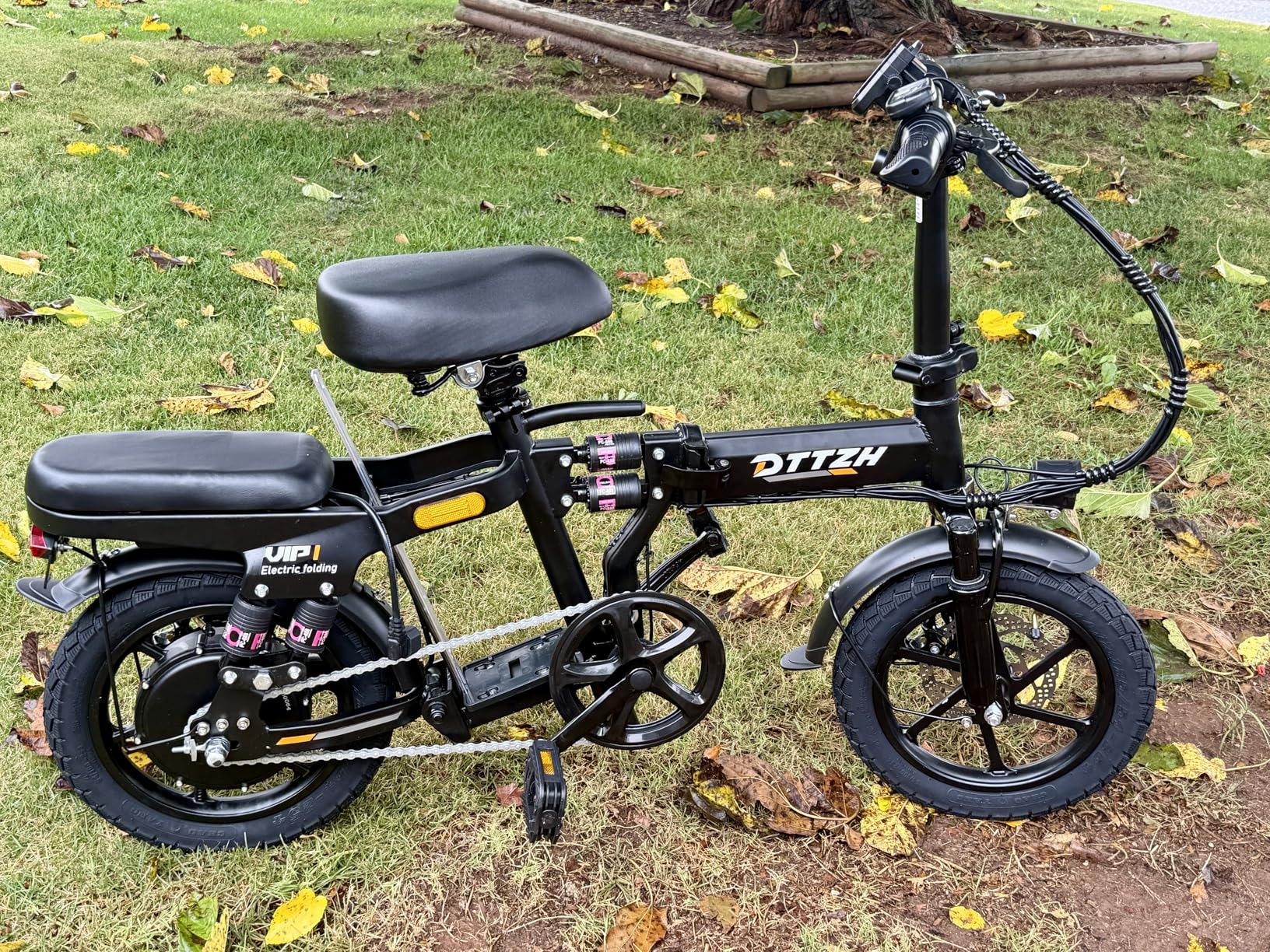 DTTZH Foldable Ebike with Keyless Ignore, 1000/2000W, 52V 25Ah/48V 15Ah, Max 60-80 Miles Range Folding Electric Bike, 14