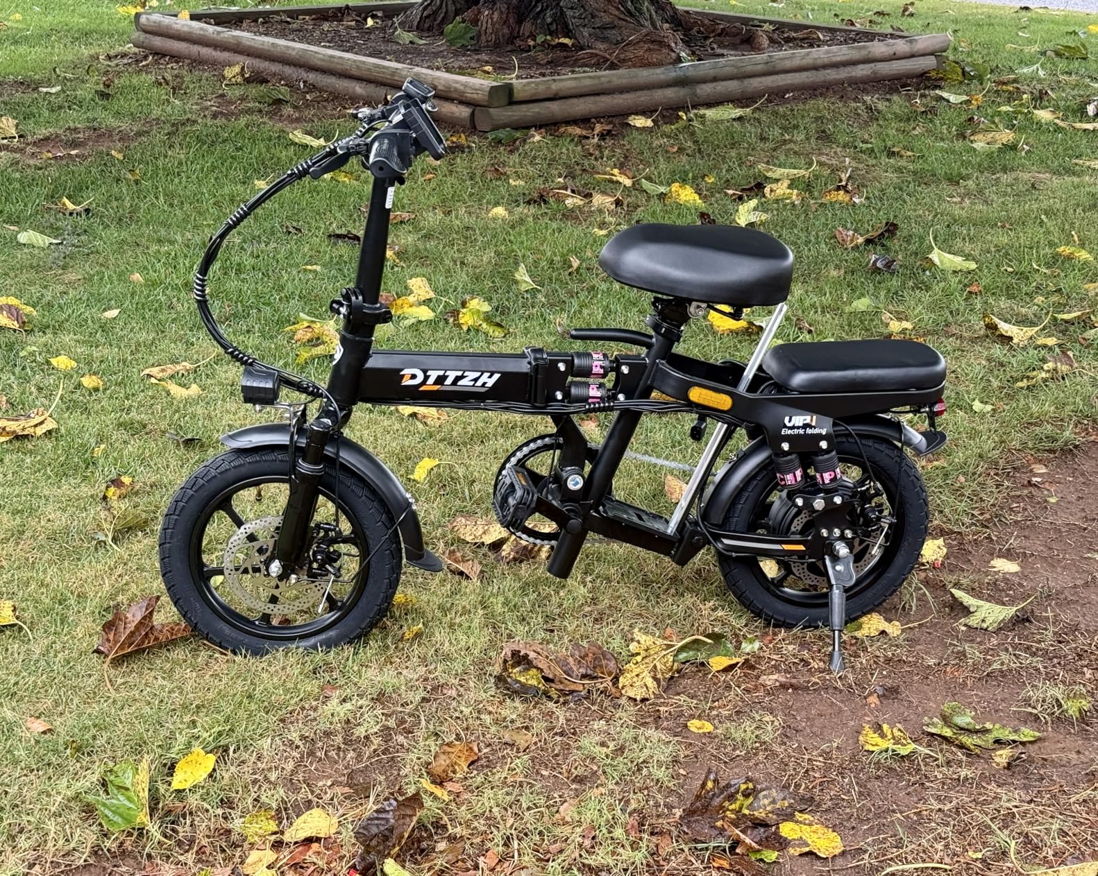DTTZH Foldable Ebike with Keyless Ignore, 1000/2000W, 52V 25Ah/48V 15Ah, Max 60-80 Miles Range Folding Electric Bike, 14