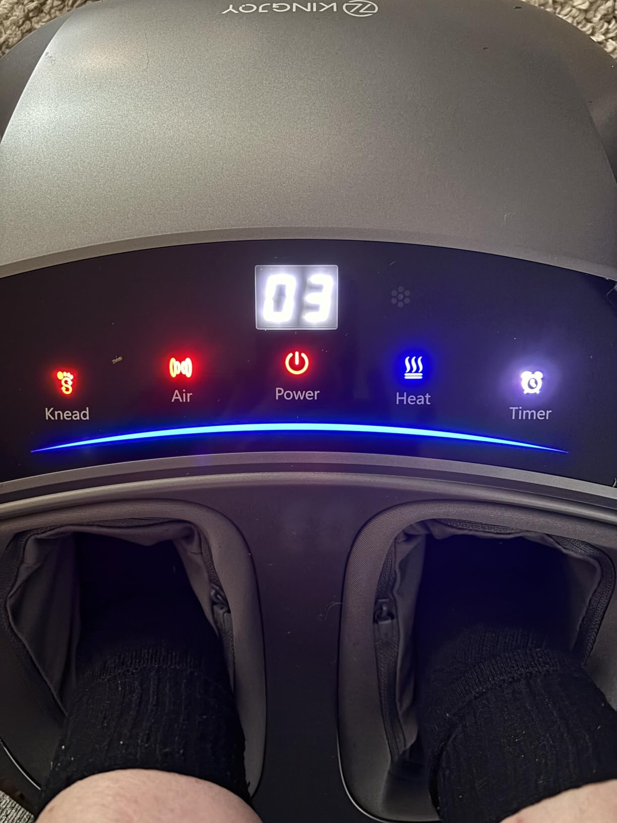 KINGJOY Foot Massager with Heat for Neuropathy, [2026 Upgraded], Deep Kneading Shiatsu Foot Massager for Plantar Fasciitis, Fits Up to Men Size 14 customer photo 1