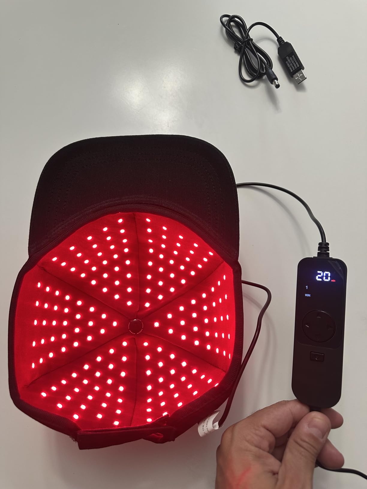 CAYAMA Red Light Hair Growth Cap, 528 Light Emitters, Full Scalp Coverage, Stable Corded Power, Consistent At-Home Sessions for Men & Women customer photo 2