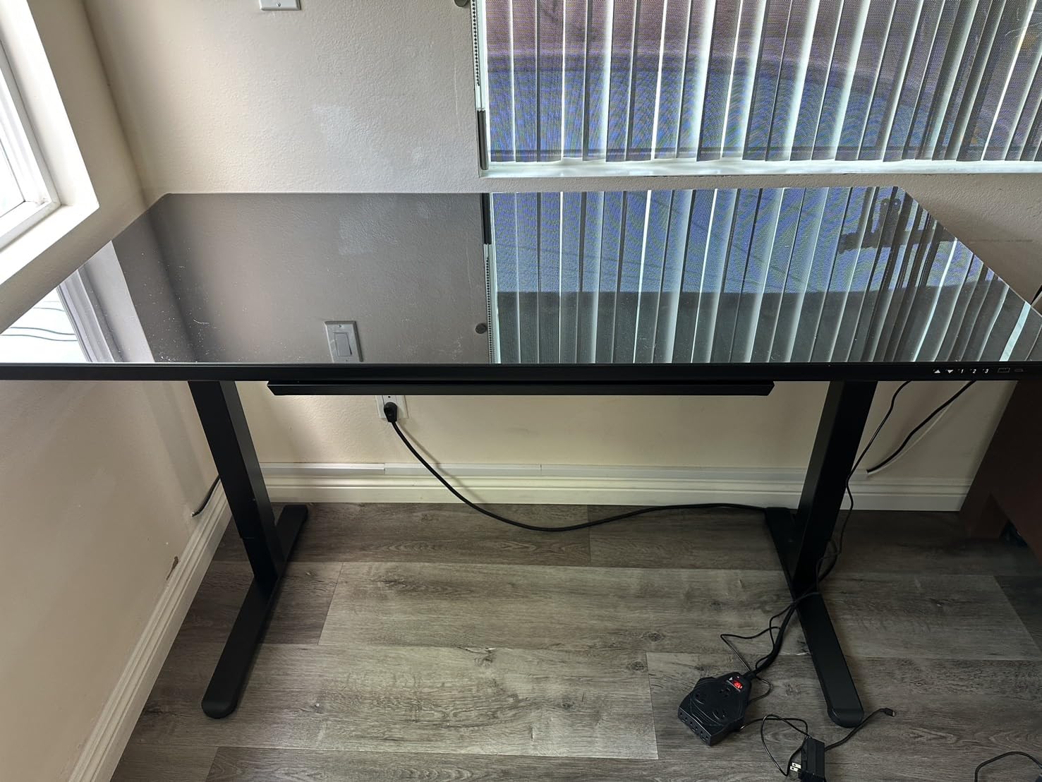 Furmax Electric Standing Desk with Drawers, Adjustable Height Sit Stand Desk with One-Piece Bamboo Desktop & USB Charging Port, 55 Inch customer photo 2
