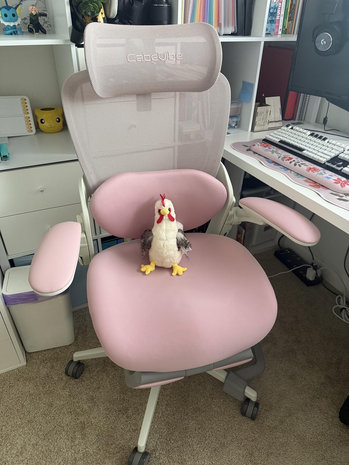 CabLady S2 Petite Ergonomic Office Chair for Women, Small Frame Desk Chair with Adjustable Lumbar, Headrest & Footrest, Space-Saving Flip-Up Armrests customer photo 1