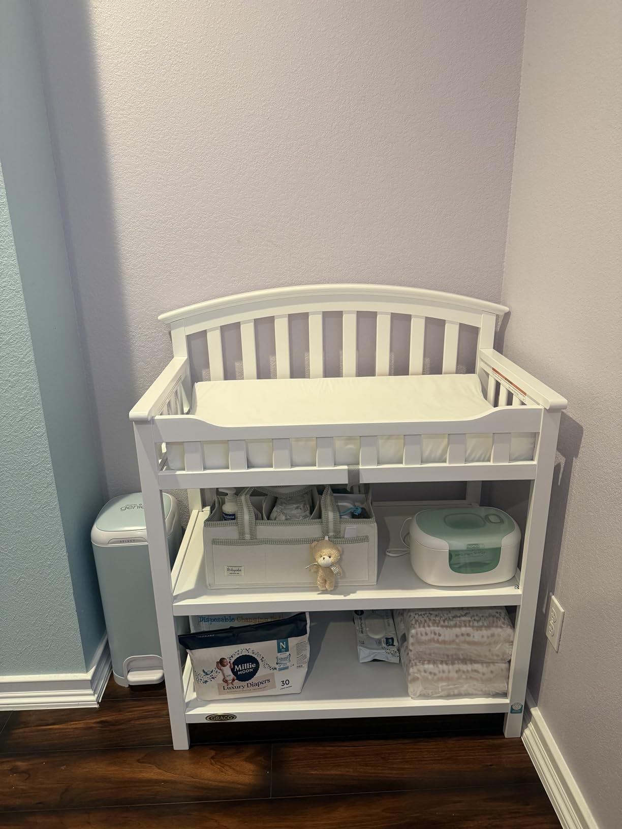 Graco Changing Table with Water-Resistant Changing Pad (Driftwood) - GREENGUARD Gold Certified, Multi Storage Nursery Baby Changing Table customer photo 1