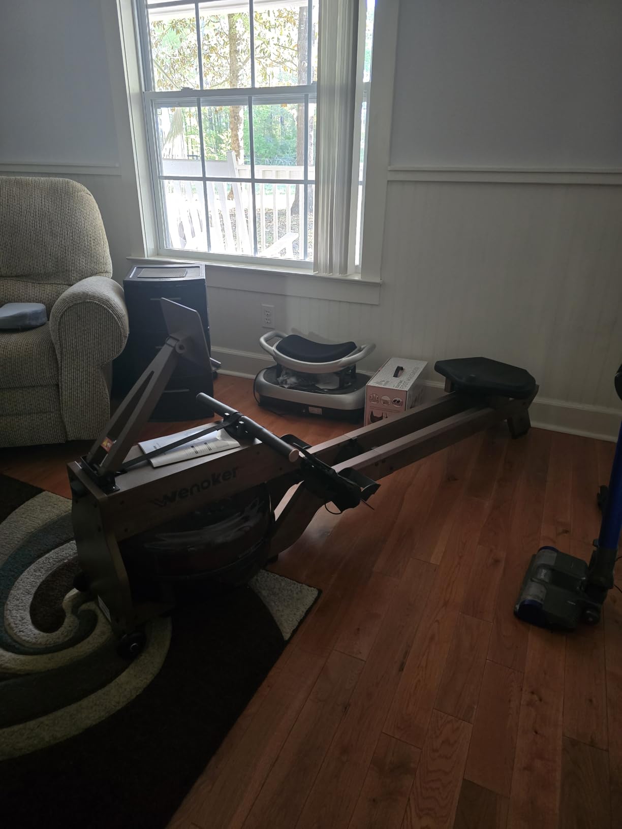 WENOKER Water Rowing Machines for Home Use, Professional Rower Machine with Smart Electronic Knob, Wooden Row Machine with LCD Monitor & Comfortable Seat, Bluetooth App Compatible for Home Gym 400 LBS customer photo 2
