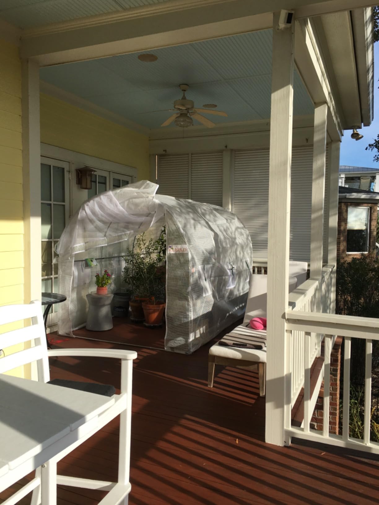 KING BIRD Premium 15x7x7FT Greenhouse for Outdoors, Walk-in Galvanized Steel Frame, Screen Mesh Door Window Plastic Cover, Upgraded Zipper Small Portable Tunnel Hoop House for Outside, Green customer photo 2