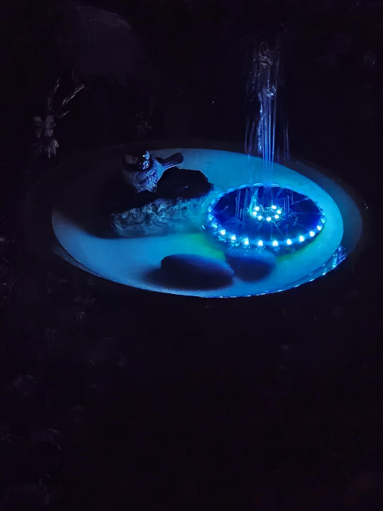 SZMP 3.5W Solar Fountain for Bird Bath with 2000mAh Battery & 3D Color Changing LED Light, Anti-Drift Fixer & 8 Nozzles, Solar Powered Water Fountain Kit for Garden, Patio, Pond customer photo 2