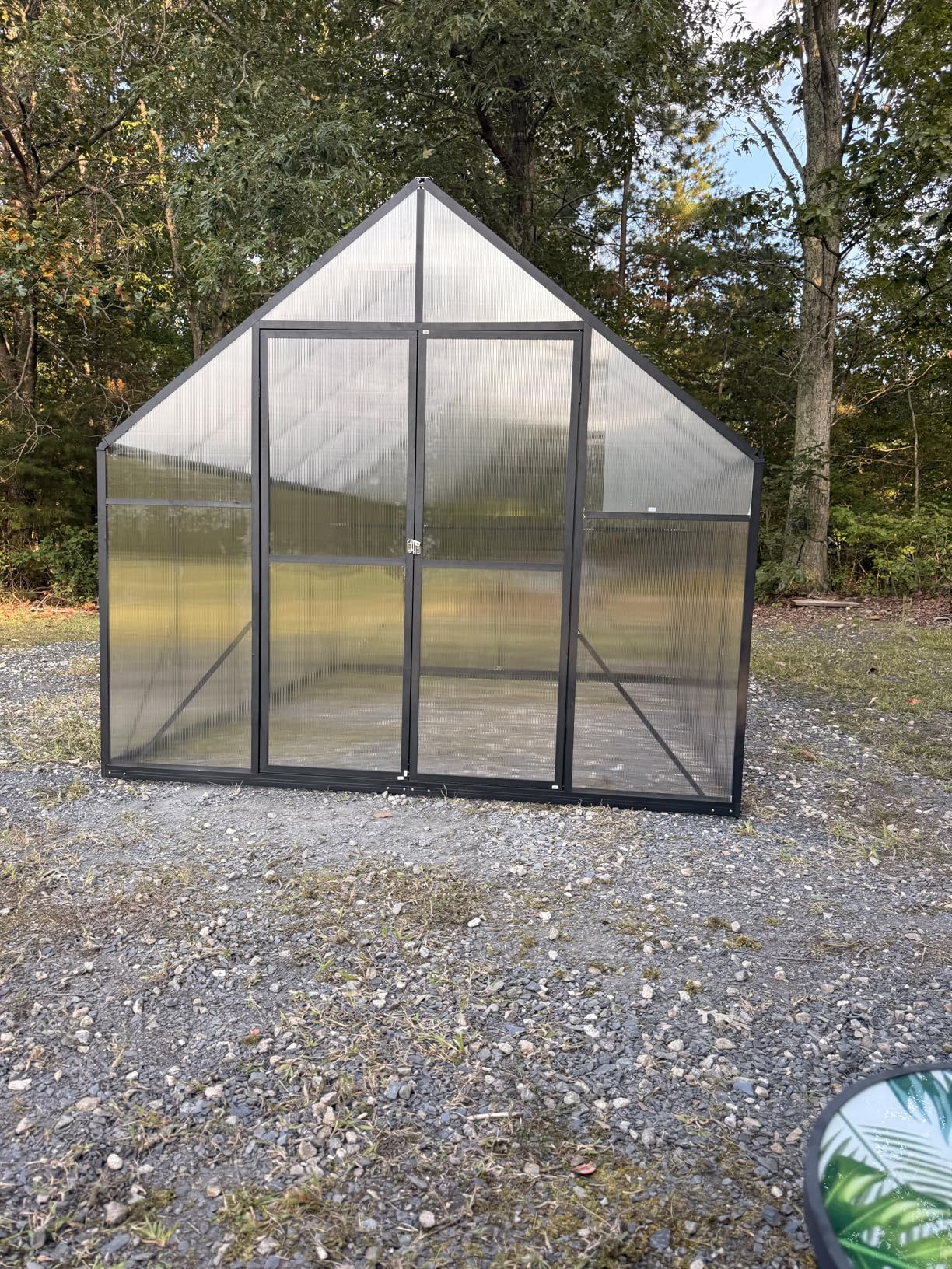 AMERLIFE 6x20 Ft Polycarbonate Greenhouse for Outdoors, Walk-in Design with Aluminum Frame, 2 Windows and Swing Door, Heavy-Duty Greenhouse Construction for Garden, Black customer photo 1