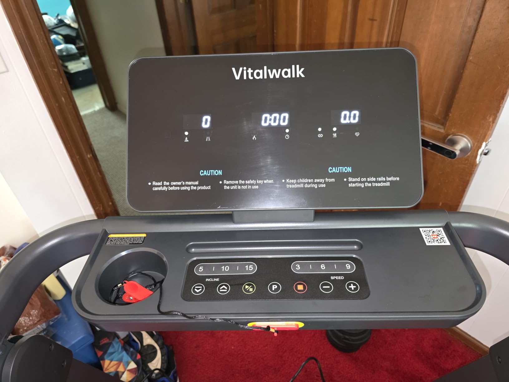 Vitalwalk Foldable Treadmill with Auto Incline, 48