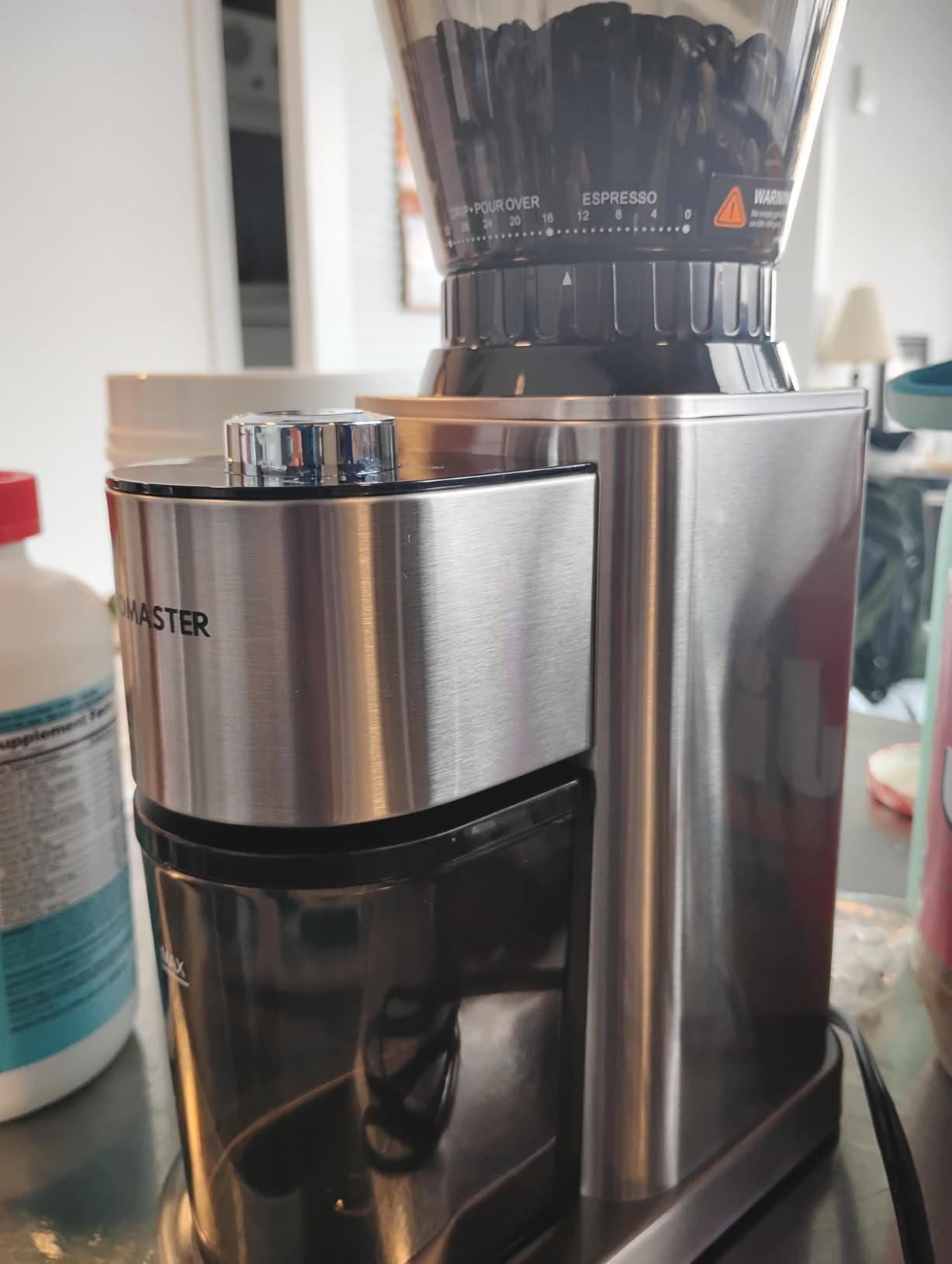 Aromaster Burr Coffee Grinder with 48 Grind Settings, Conical Coffee Bean Grinder for Home Use, Stainless Steel, 40 Seconds Adjustable Timer, Anti-static, Easy to Clean with Brush customer photo 1