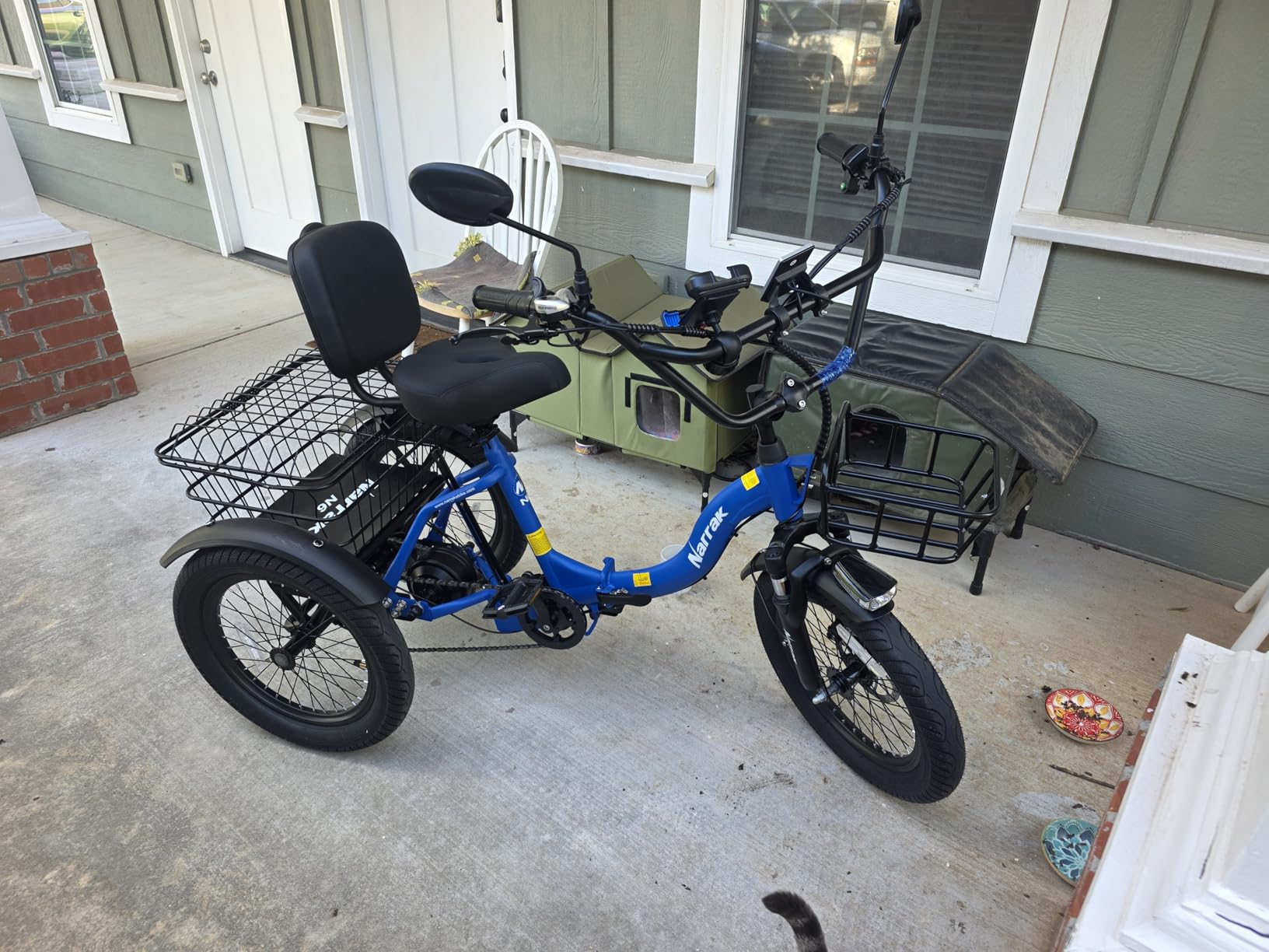 NARRAK Electric Tricycle for Adults, Fat Tire Folding Electric Trike, 3 Wheels Electric Bicycle Bikes, Peak 700W/1100W Step-Thru Etrike with Removable Battery and Large Basket customer photo 1