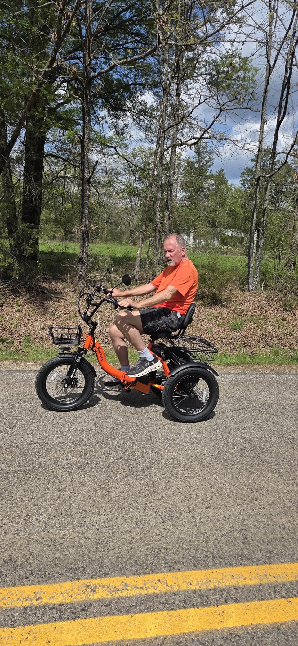 NARRAK Electric Tricycle for Adults, Fat Tire Folding Electric Trike, 3 Wheels Electric Bicycle Bikes, Peak 700W/1100W Step-Thru Etrike with Removable Battery and Large Basket customer photo 2