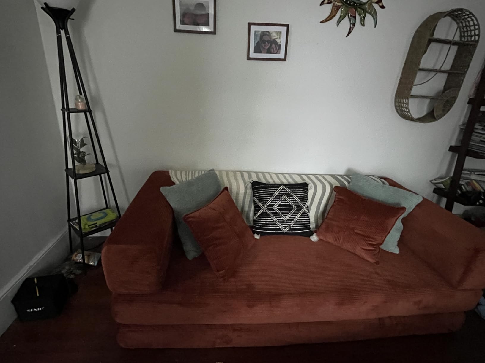 MoonSpeak 78.8'' Sleeper Couch Bed for Livingroom, Convertible Modular Sofa with Armrest Pillow, Modular Foldable Corduroy Couches in a Box, No Assembly (Green) customer photo 2