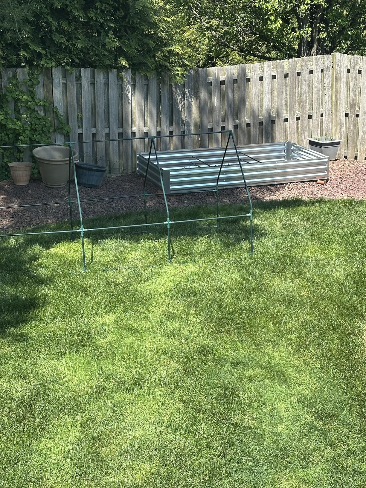Lineware Galvanized Raised Garden Bed with Self-Watering System, Elevated Planter Boxes Outdoor with Legs and PE Cover for Vegetables and Flowers, Backyard, Patio, Balcony, 48x24x56 in customer photo 1