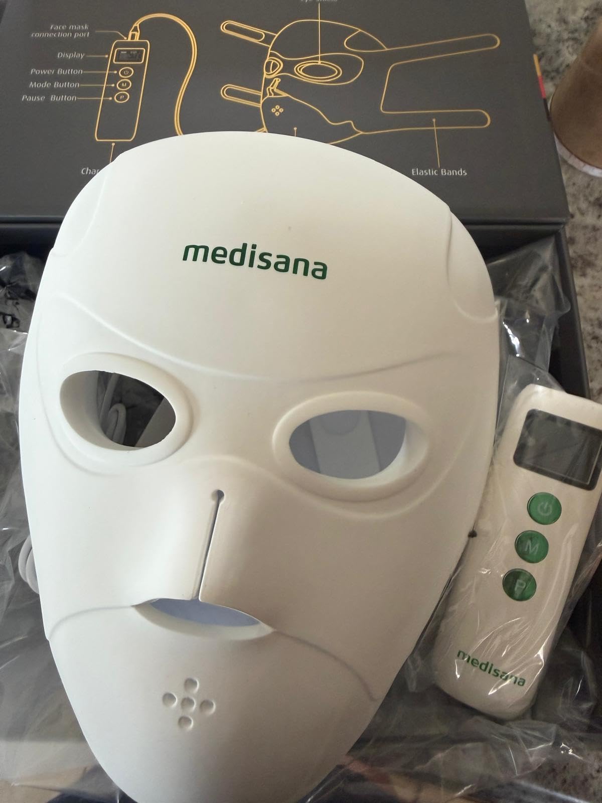 Medisana Red Light Therapy for Face, 3D Facial Fit LED Mask with 415nm Blue 630nm Red 830nm Infrared, 336 Beads, 3 Modes - Cordless & Rechargeable LED Face Mask for Home, Skincare Gifts for Women Mom customer photo 2