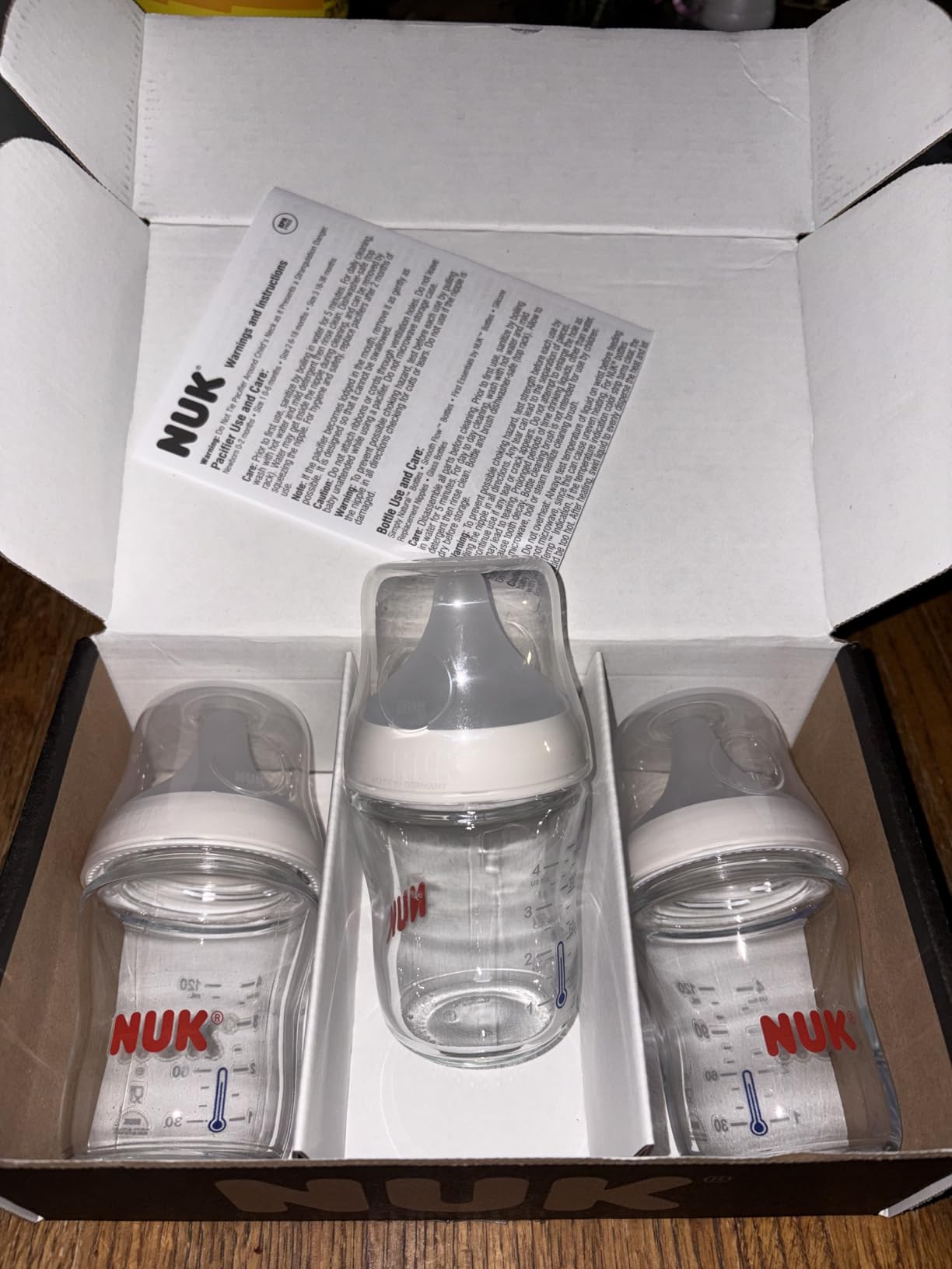 NUK Perfect Match Glass Natural + Anti-Colic Bottle, 4 oz. Glass Baby Bottles with SafeTemp Temperature Indicator, Newborn Essentials, 3-Pack customer photo 2