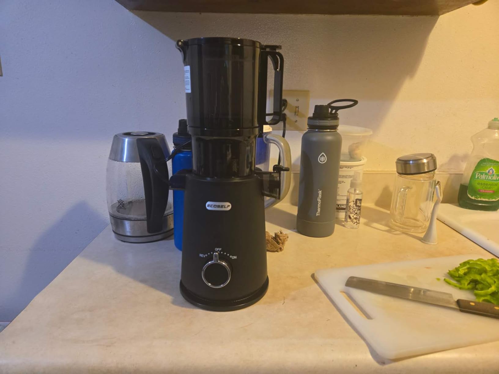 ECOSELF Cold Press Juicer - Wide Mouth Hopper for Fruits & Vegetables & Leafy Greens - Self Feeding Hands-Free Design - Easy to Clean with Brush customer photo 1