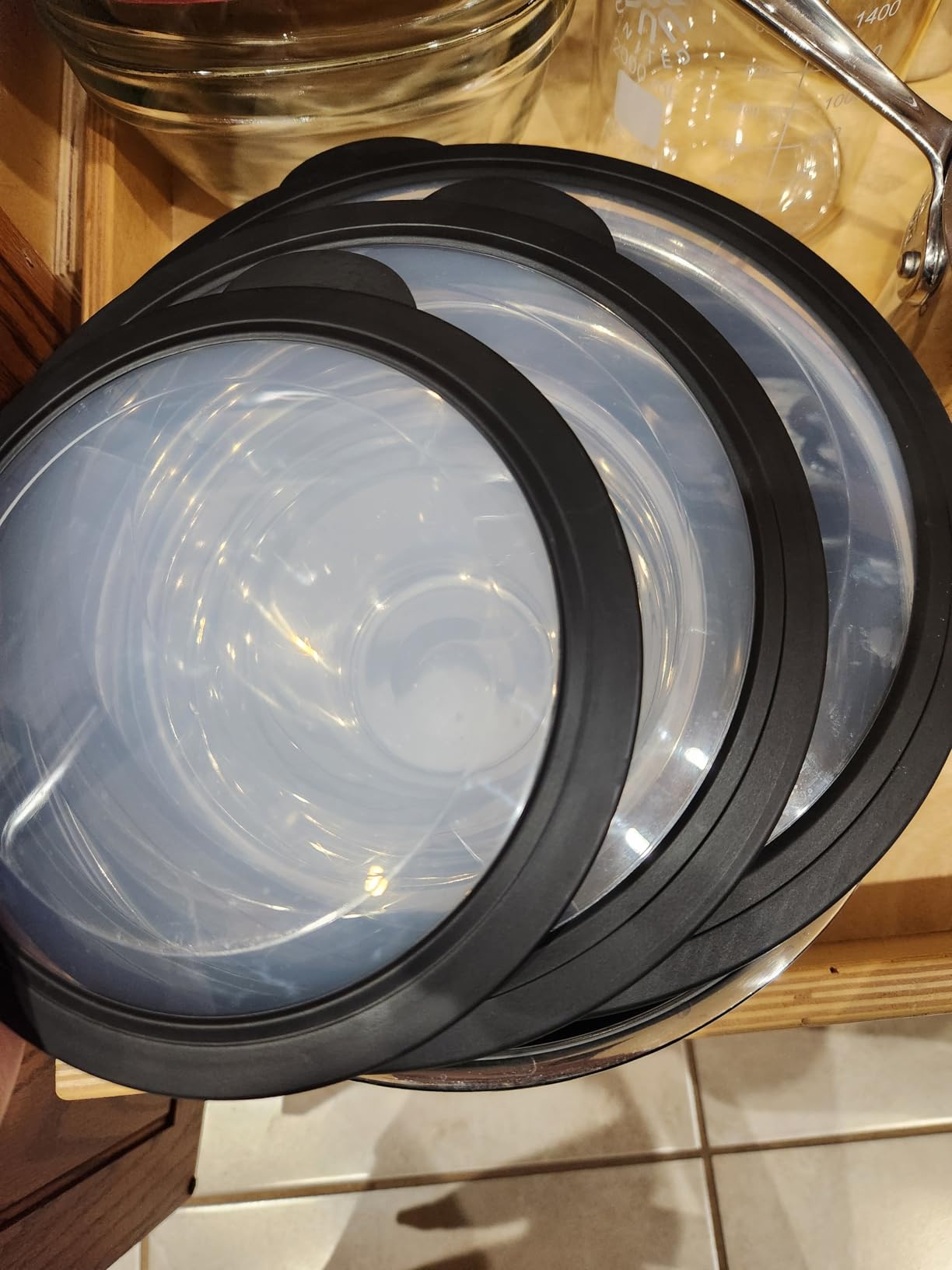 HaWare Mixing Bowls with Airtight Lids, 6-Piece Stainless Steel Salad Bowls, Strong Nesting Bowls for Cooking, Prepping, Baking, Serving & Food Storage, Stackable Design, Size 4.6, 3, 1.5QT, Black customer photo 2