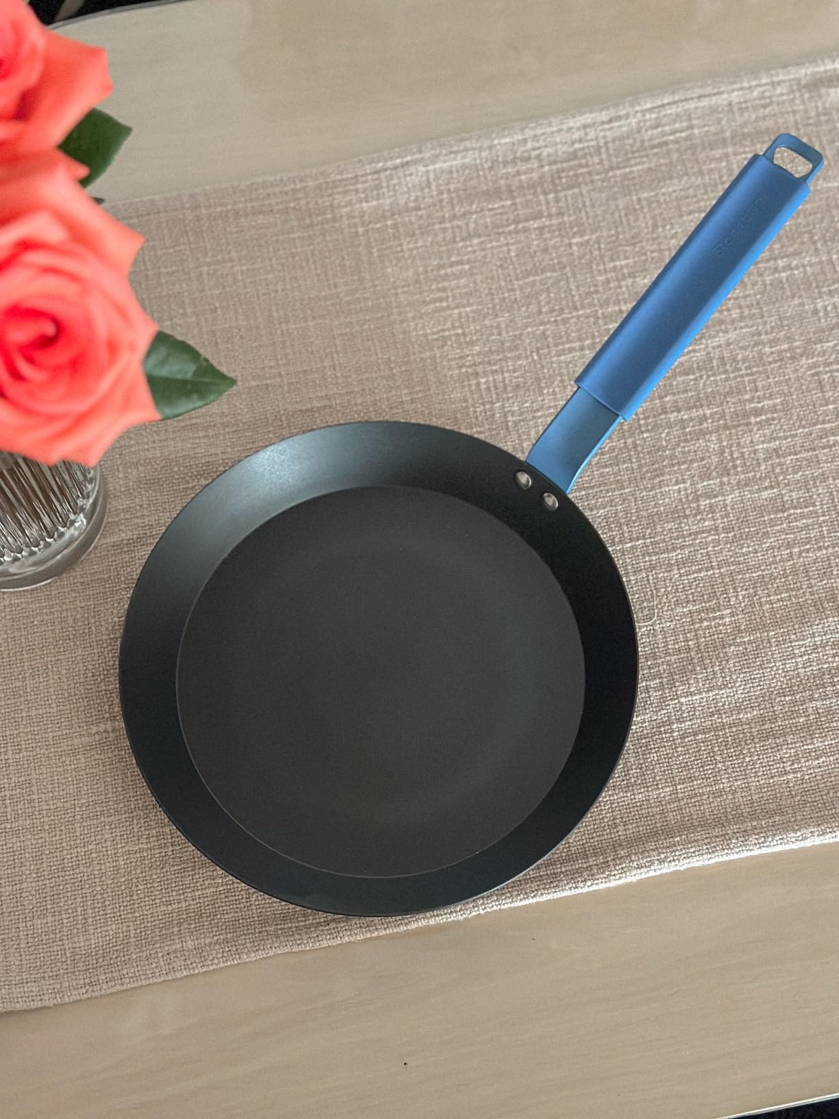 Carbon Steel Frying Pan Set 8 & 10 Inch, Nitrided Carbon Steel Skillet Duo, Preseasoned Rust Resistant Cookware, Induction & Oven Safe Kitchen Cooking Pans customer photo 2