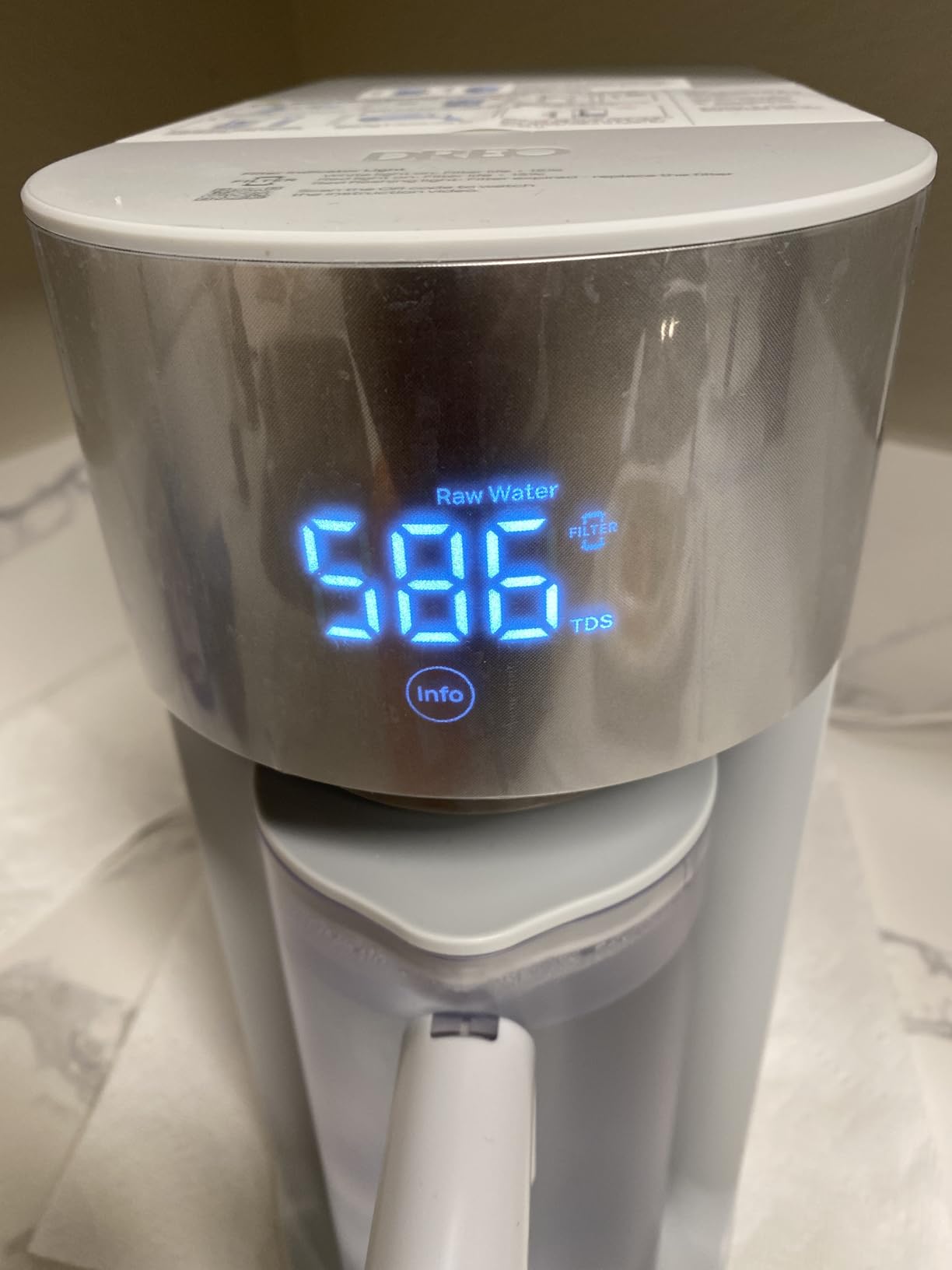 DREO Reverse Osmosis Water Filter Countertop, RO Filtration System, 3:1 Pure to Drain, TDS & Filter Life & Autofill Pitcher, Installation-Free, Self-Cleaning Water Purifier, RO Water Filter customer photo 1