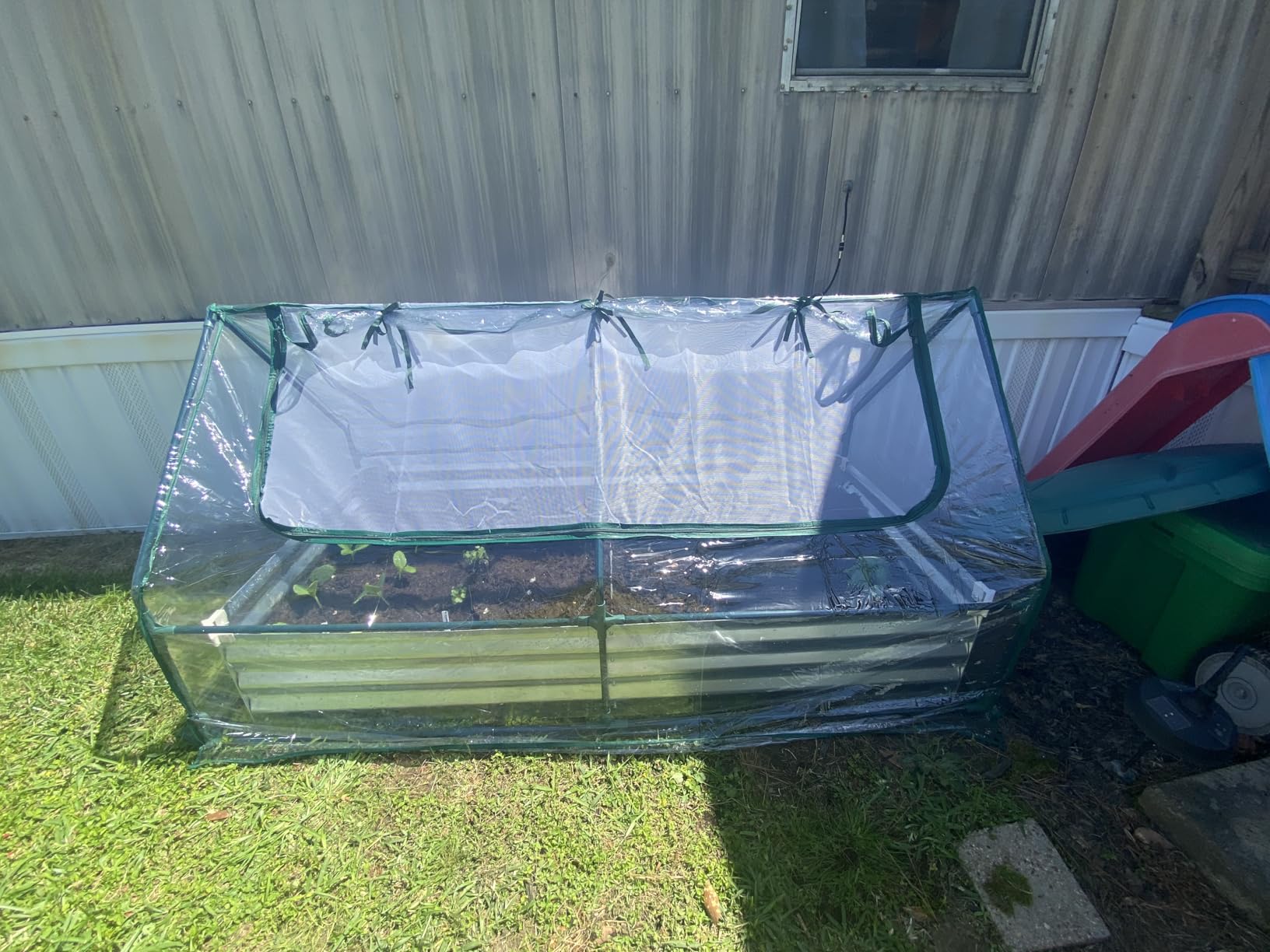 VEVOR 6x3x1FT Metal Raised Garden Bed Kit with Self Watering System and Mesh Cover, Oval Outdoor Galvanized Planter Raised Beds for Gardening Planting Flowers Fruits Vegetables customer photo 1