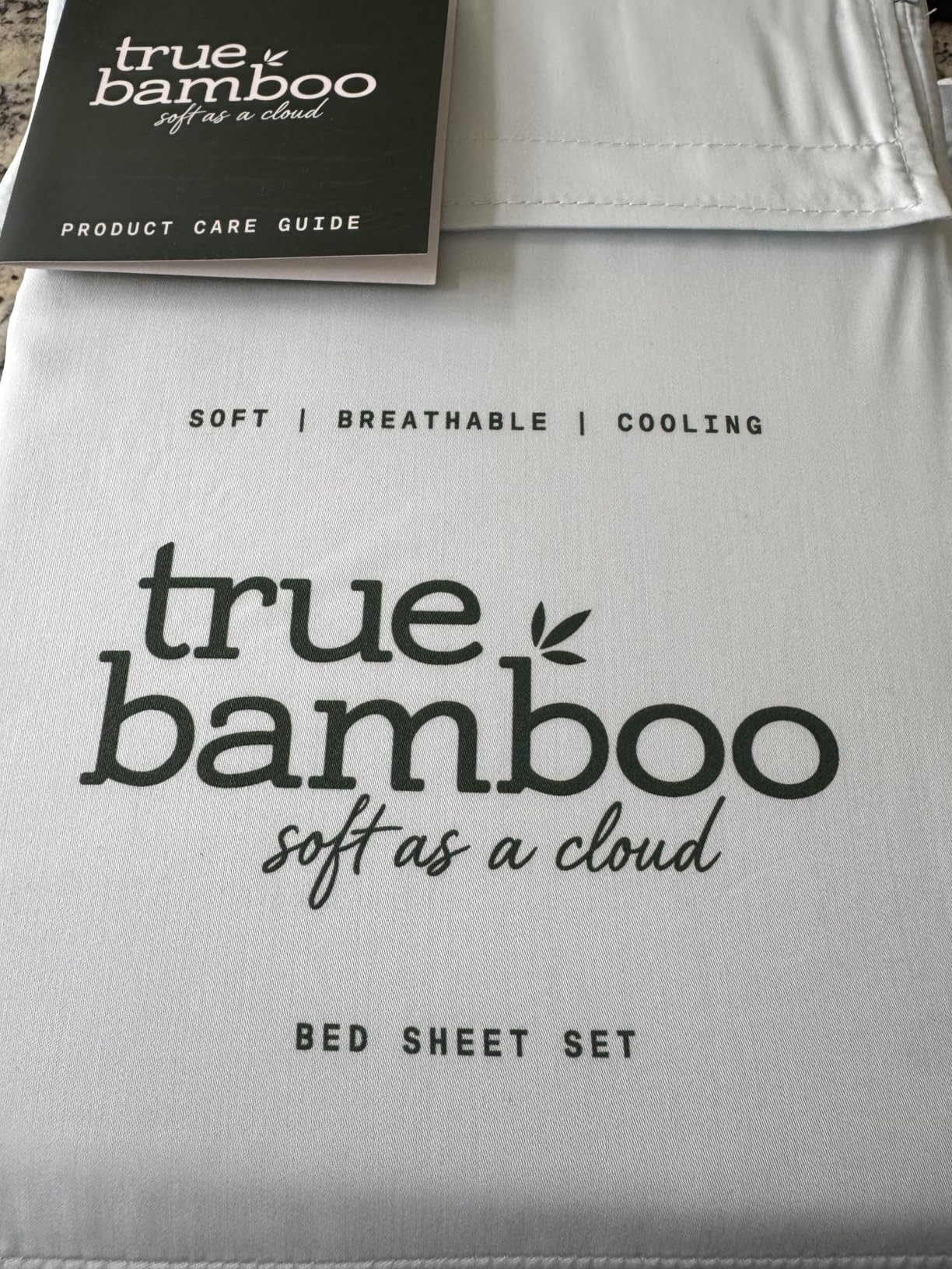 TRUE BAMBOO Sheets Set Queen Size - Silky Soft & Naturally Cooling for Hot Sleepers - Luxe 4 Piece Bed Sheets with Breathable & Moisture-Wicking Fabric - 16