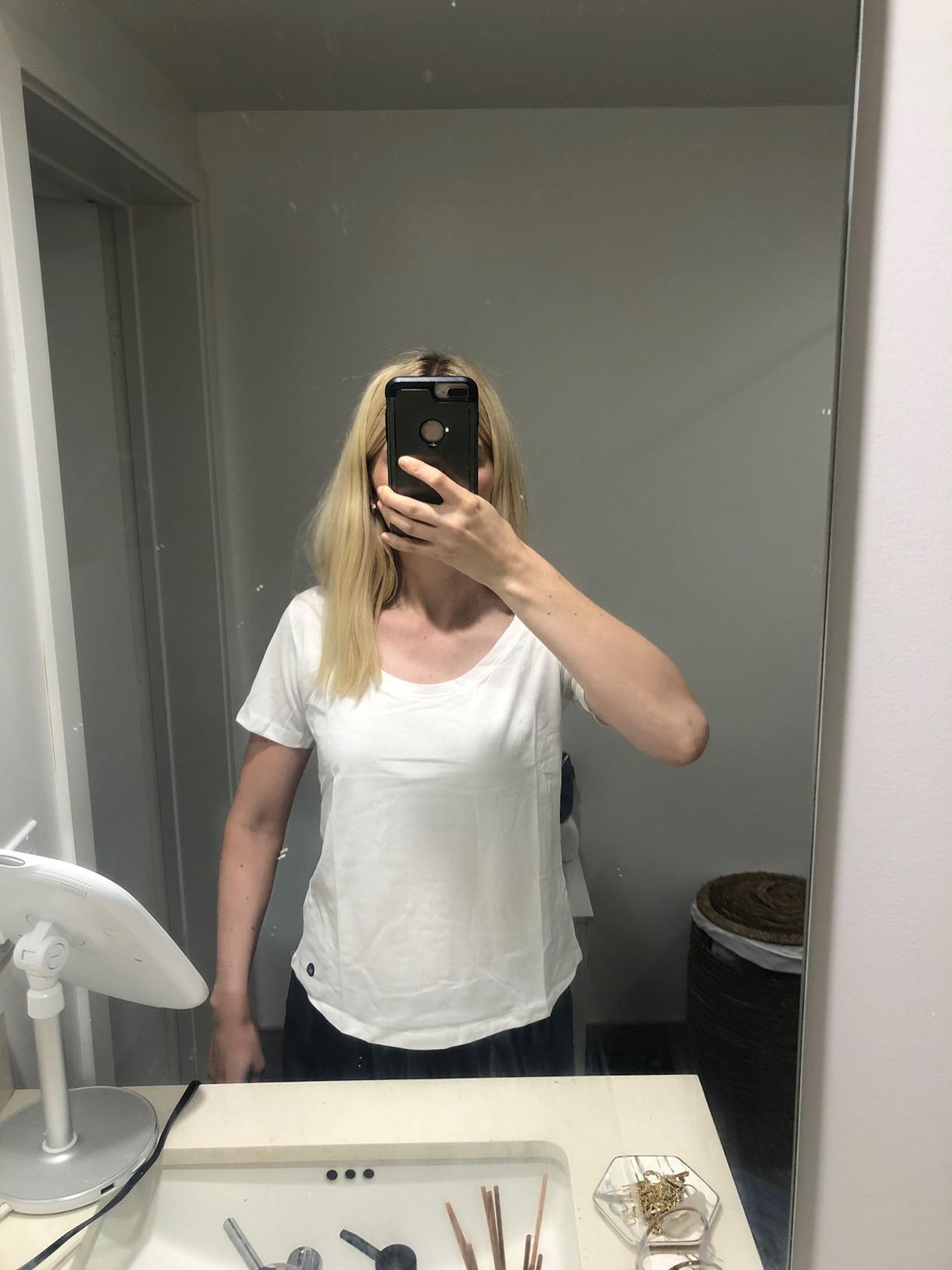 Womens Organic T Shirt | Fair Trade Scoop Neck Tee | Certified Organic 100% Cotton Shirt | Eco Friendly | Black/White customer photo 1