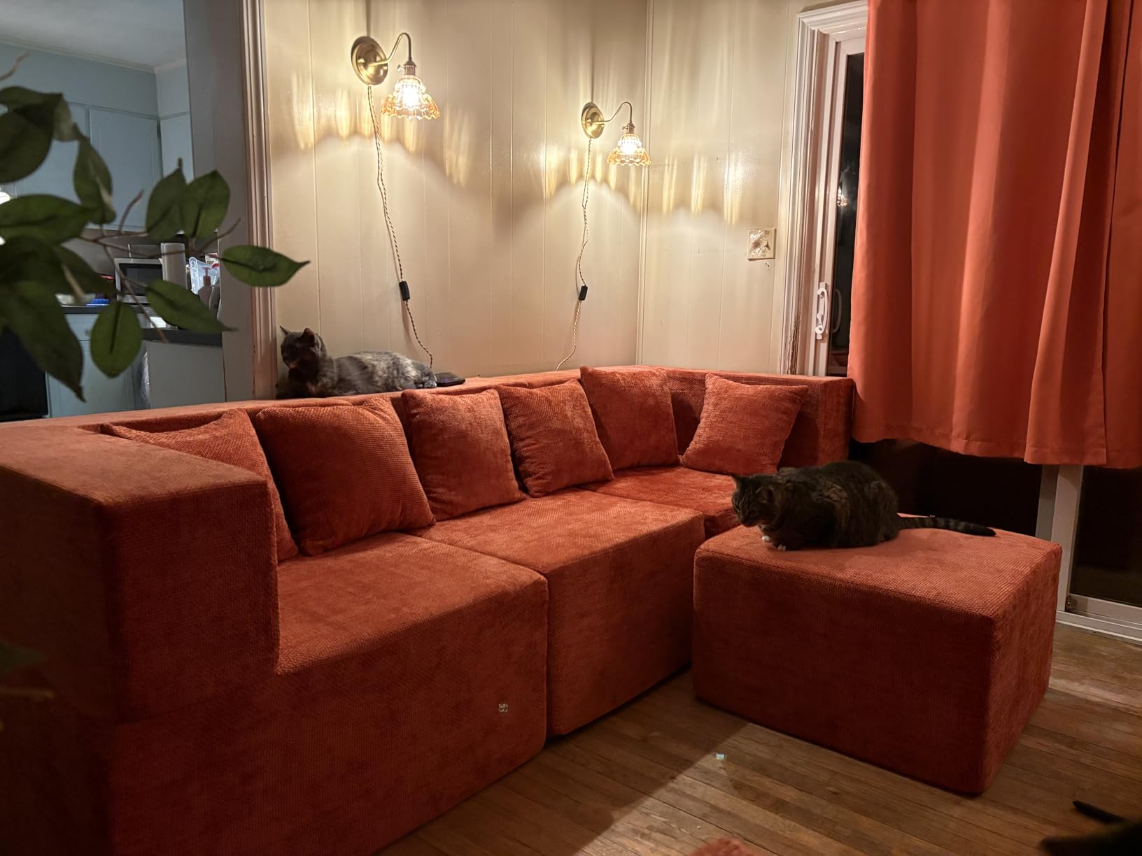 MONVANE Modular Sectional Sofa, Oversized 12 Seat Convertible U Shaped Couch with Ottoman, Comfy Chenille Cloud Couch with Deep Seat, Sectional Couches for Living Room, No Assembly Required, Grey customer photo 1
