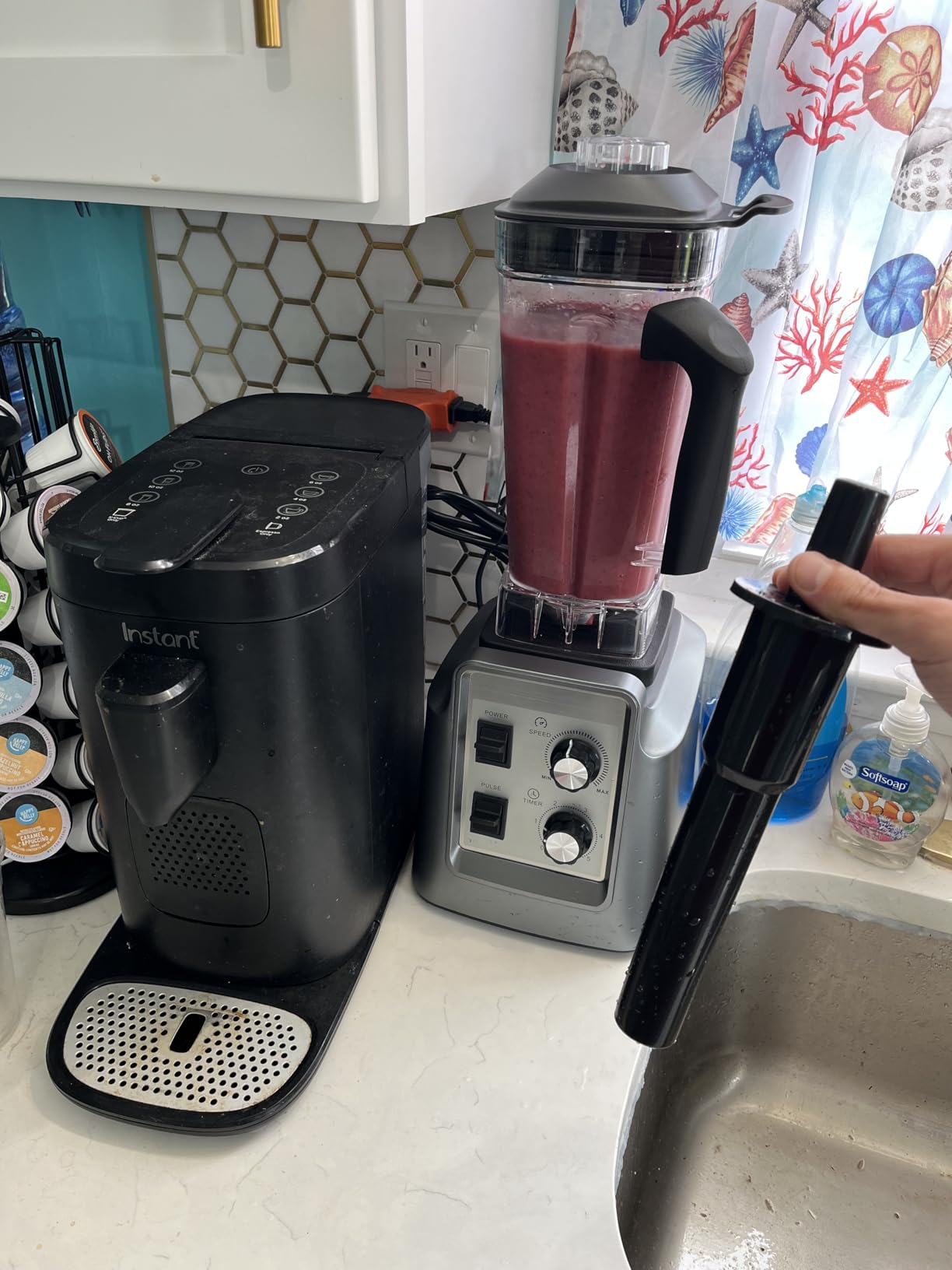 Blender, 1800W Blender with Grinder - 6-Blade Professional Smoothie Blenders for Kitchen, Crushes Ice, Self-Cleaning, 68oz & 20oz Jars Dishwasher Safe, for Baby Food, Nut Butter customer photo 2