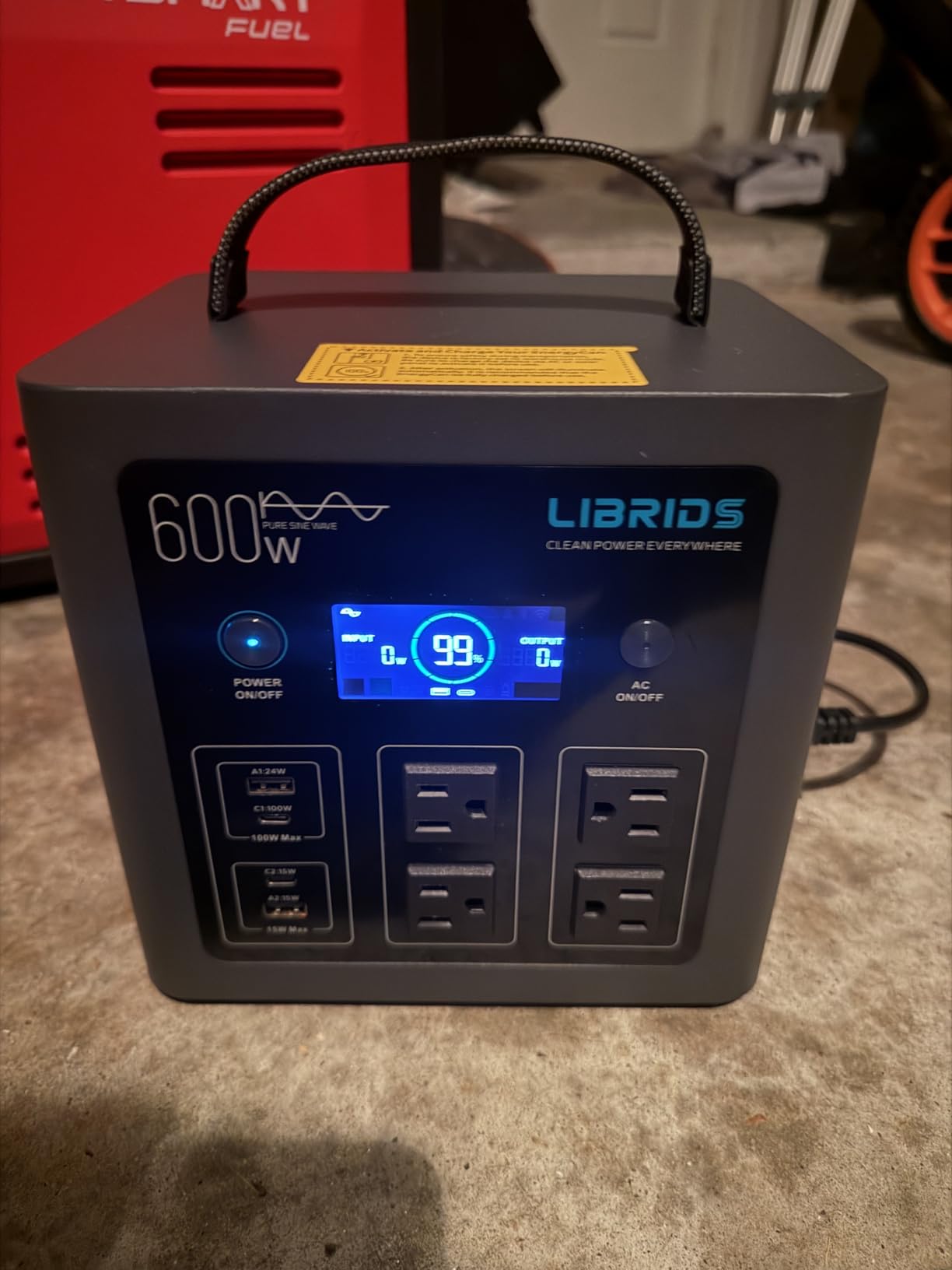 LIBRIDS Portable Power Station C600, 640Wh LiFePO4 Battery, 600W (Peak 1200W) Solar Generator, 1.5H Fast Charge, 10ms UPS, 8 Ports(4 AC) for Camping, Home Backup & Outages customer photo 1