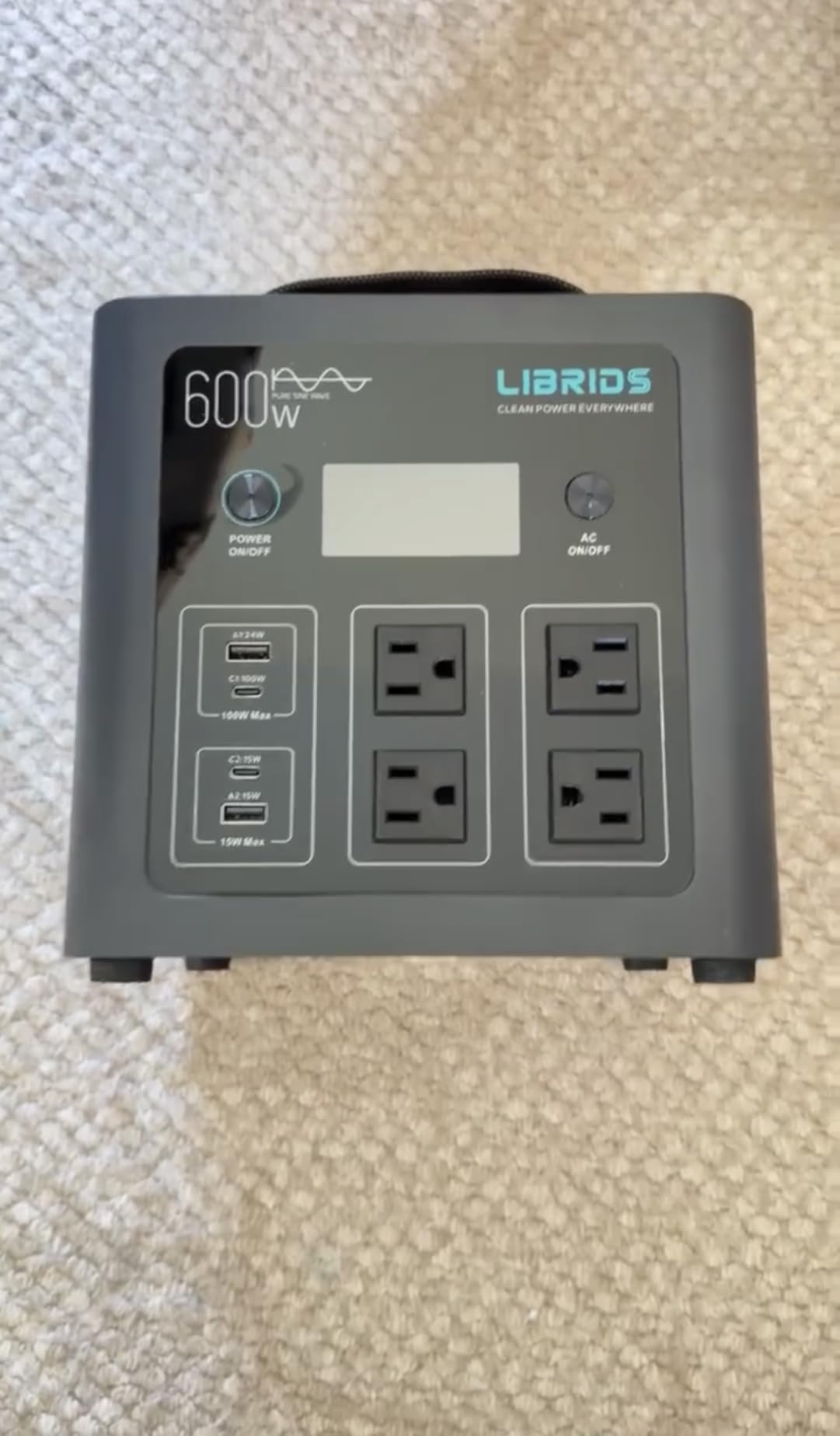 LIBRIDS Portable Power Station C600, 640Wh LiFePO4 Battery, 600W (Peak 1200W) Solar Generator, 1.5H Fast Charge, 10ms UPS, 8 Ports(4 AC) for Camping, Home Backup & Outages customer photo 2