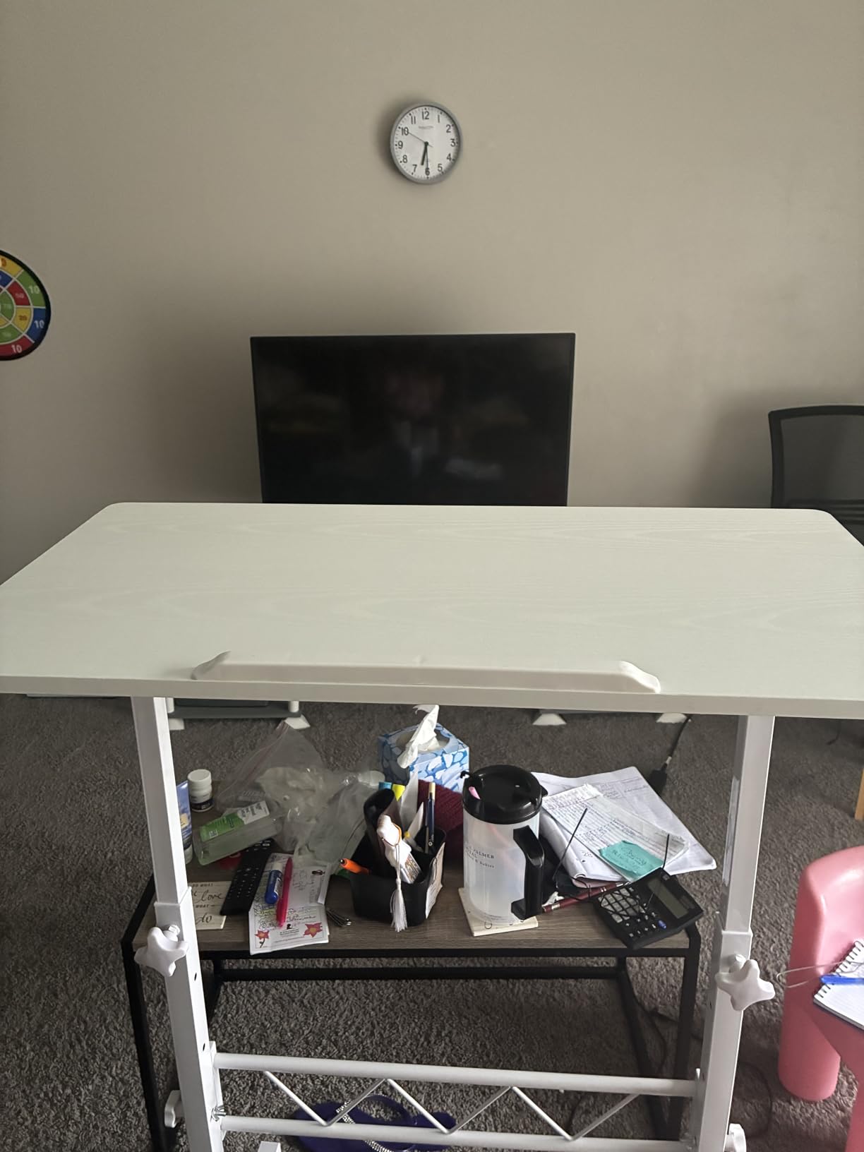 COMHOMA Standing Desk Adjustable Height & Tiltable Tabletop, Portable Stand Up Desk for Laptop, Mobile Folding Desk for Home Office Work and Walking Pad Treadmill, Height 30.7