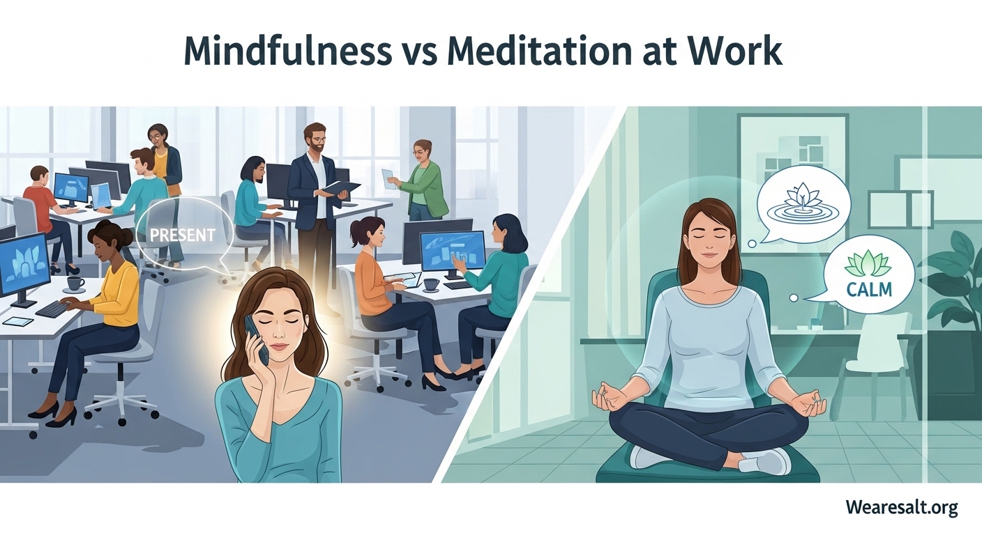 Mindfulness vs Meditation at Work
