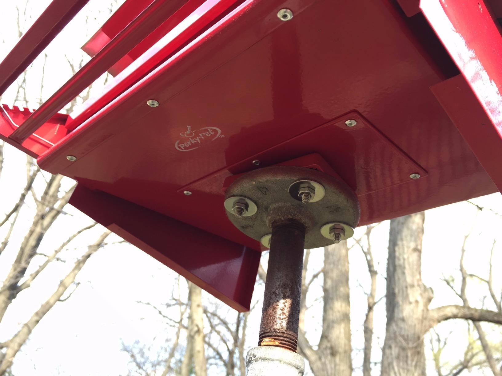 Perky-Pet Squirrel-Be-Gone II Country House Bird Feeder with Weathervane - 8 lb Seed Capacity - Squirrel Proof Wild Bird Feeder for Outdoors - Durable Construction - Rustic Outdoor Decor - 338, Red customer photo 2