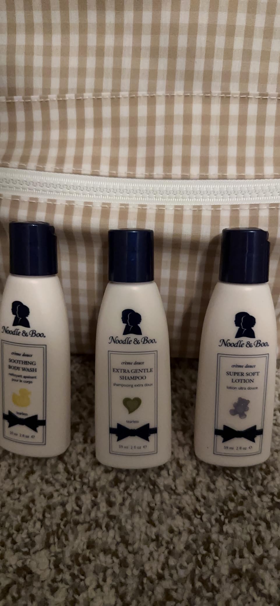 Noodle & Boo Essential Care 3 Piece Kit Super Soft Baby Lotion, Extra Gentle Shampoo and Soothing Body Wash, 2 Oz of each customer photo 1