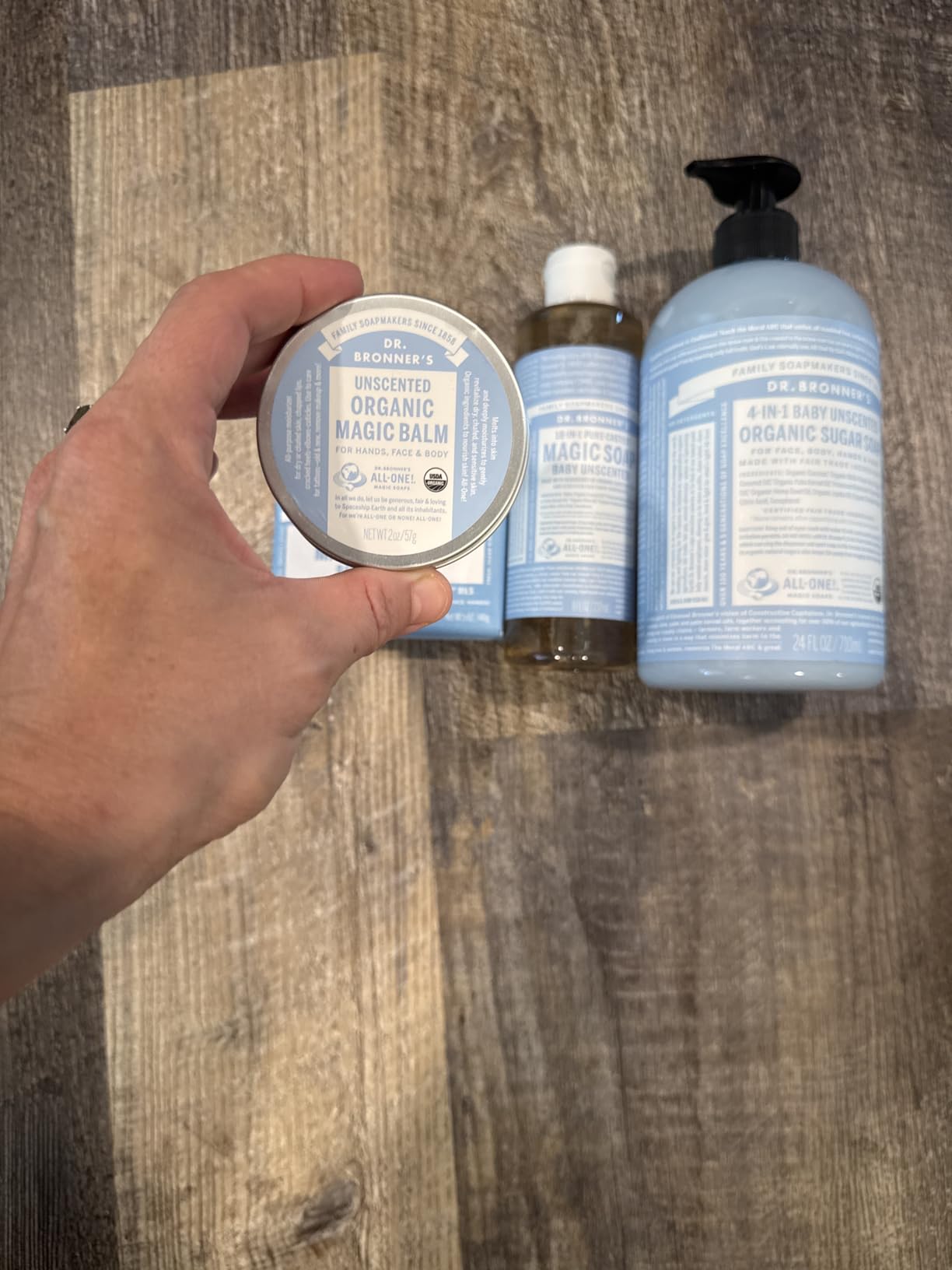Dr. Bronner's Baby Unscented Gift Set - Pure-Castile Liquid and Bar Soaps, Organic Magic Balm, and 4-in-1 Organic Sugar Pump Soap customer photo 2