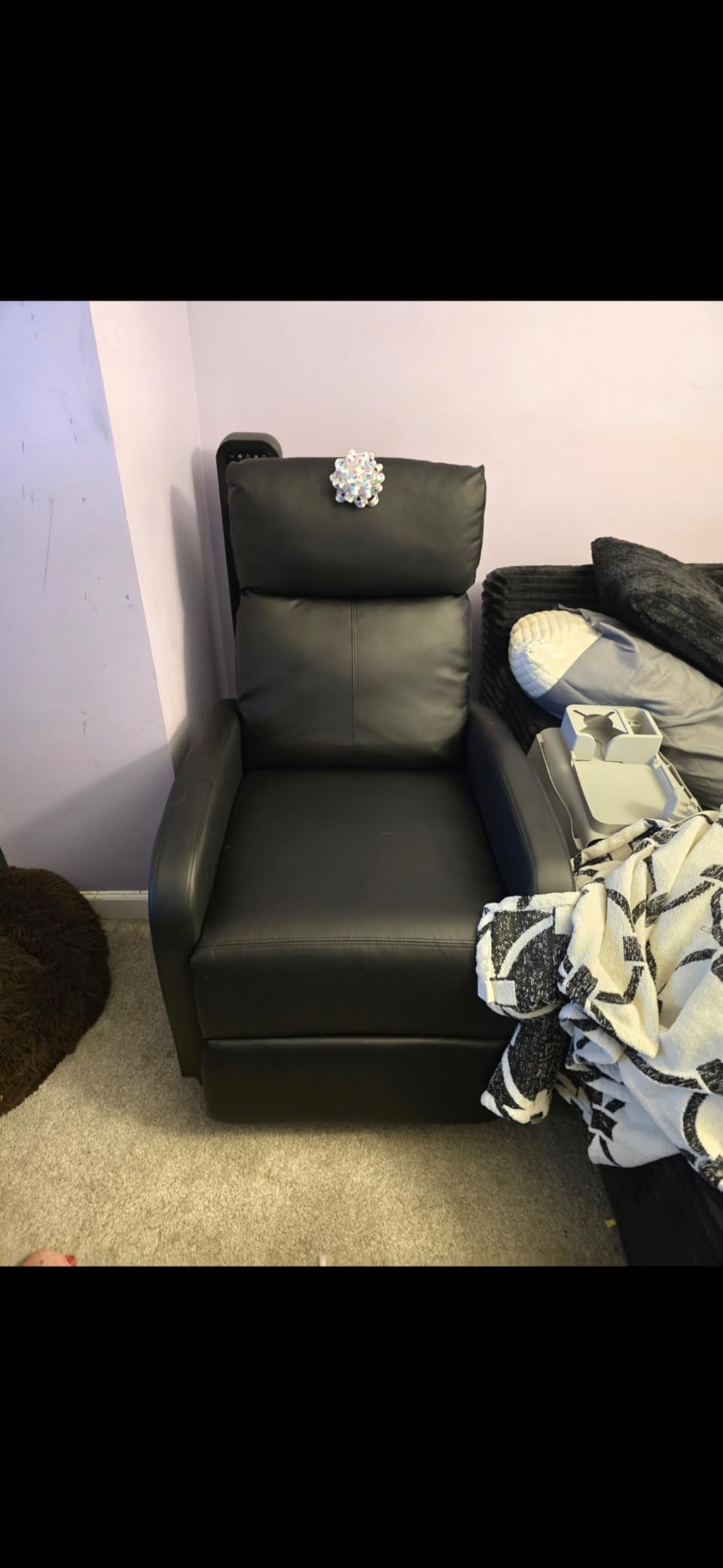 Homall Recliner Chair, Recliner Sofa PU Leather for Adults, Black Recliners customer photo 1