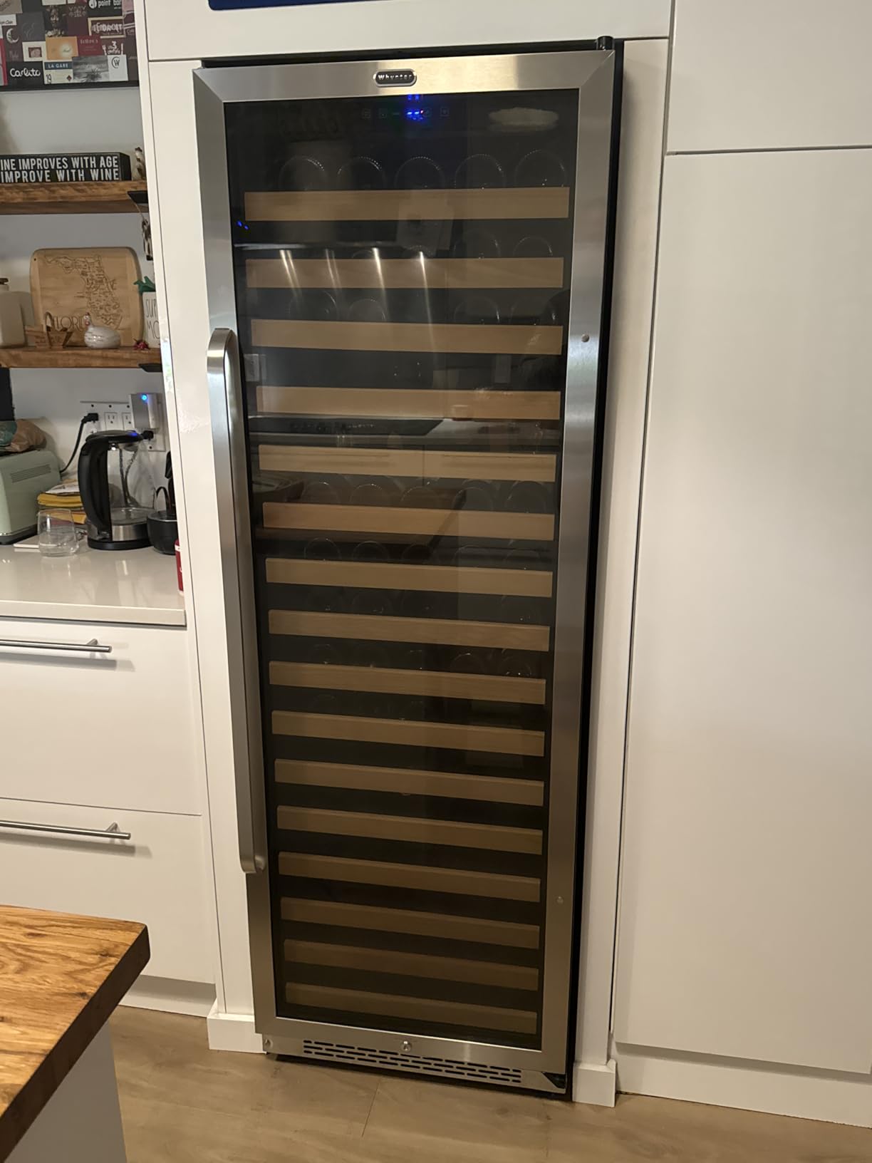 Whynter BWR-1642DZ 164 Built-in or Freestanding Stainless Steel Dual Zone Compressor Large Capacity Wine Refrigerator Rack for Open Bottles and LED Display, Black customer photo 1