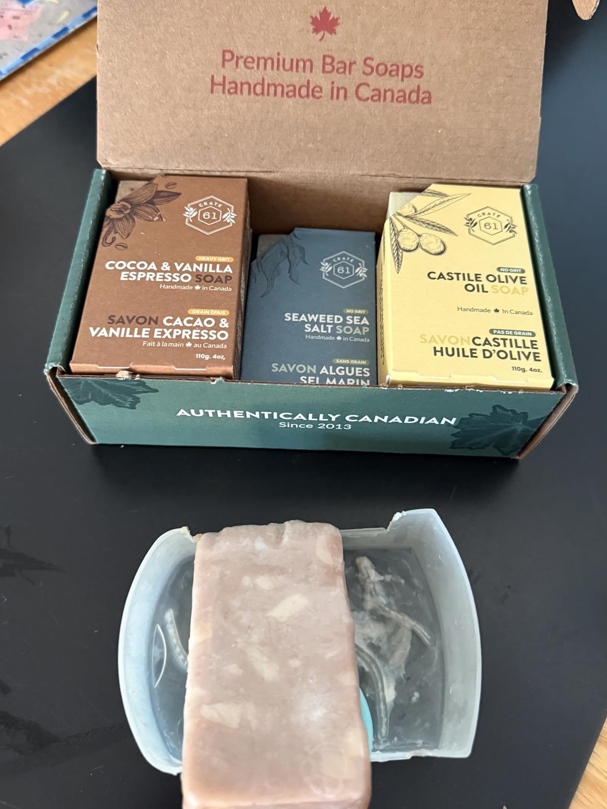 Crate 61 Organics, Handmade in Canada, Plant Based Cold Process Natural Bar Soap, With Premium Essential Oils, Dry Skin, Pack of 6 (For Him) customer photo 1
