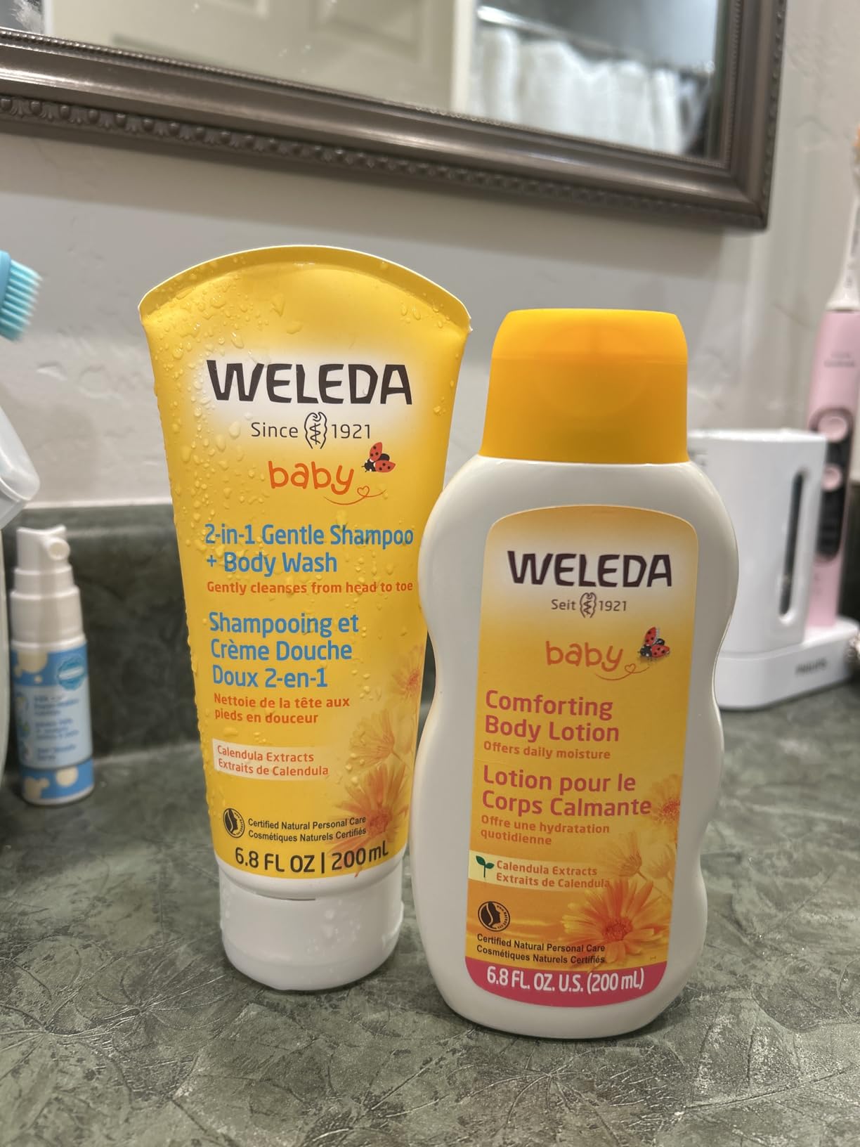 Weleda Baby Calendula Body Lotion and Shampoo-Body Wash Bundle, 6.8 Fluid Ounce (Pack of 2), Plant Rich Baby Care with Calendula and Sweet Almond Oil customer photo 1