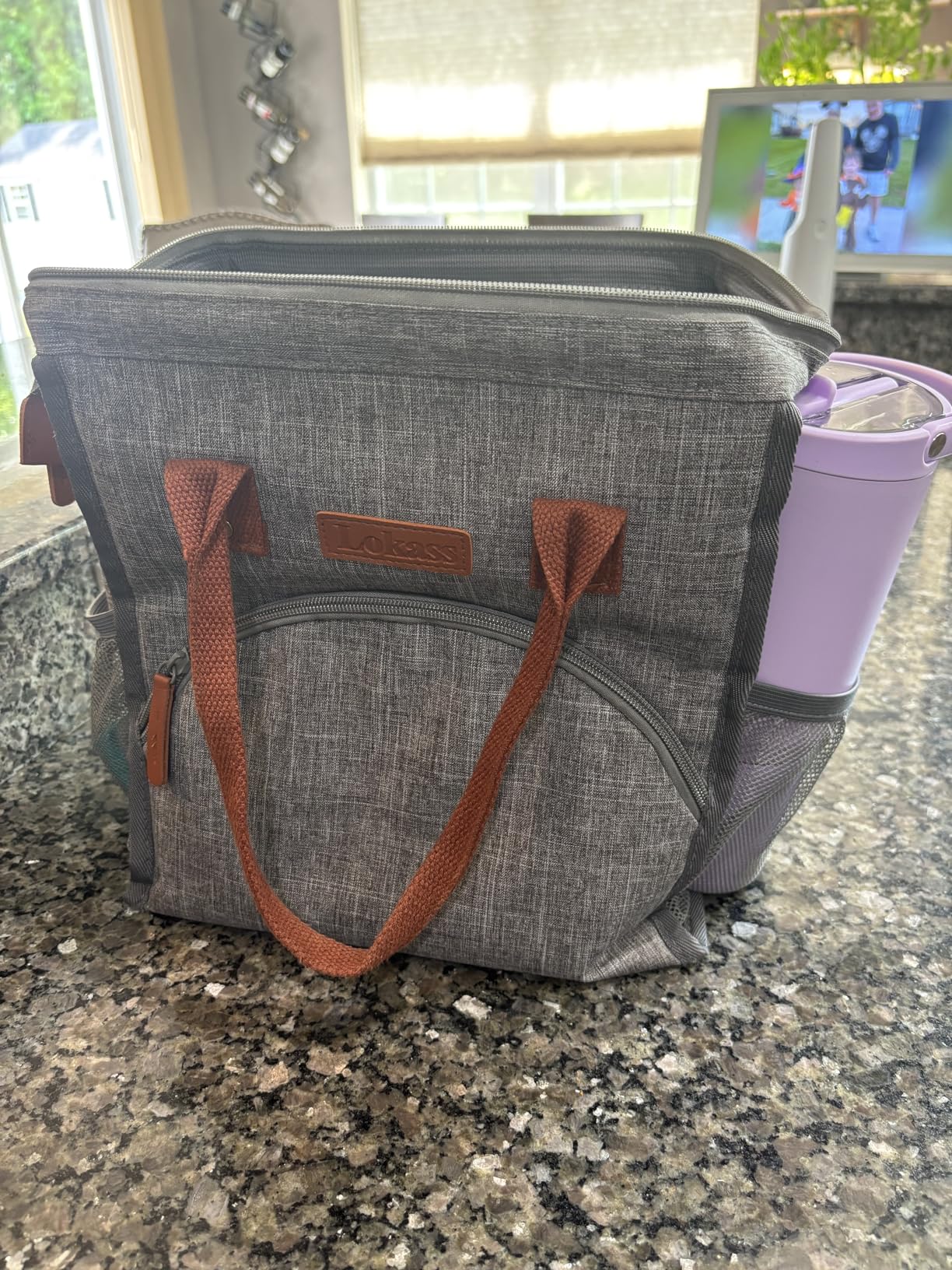 LOKASS Insulated Lunch Bag for Women & Men - Reusable 10 L Lunch Box for Women - Leakproof Tote Cooler Bag for Adults Work, Beach, Travel, Picnic (Grey) customer photo 2