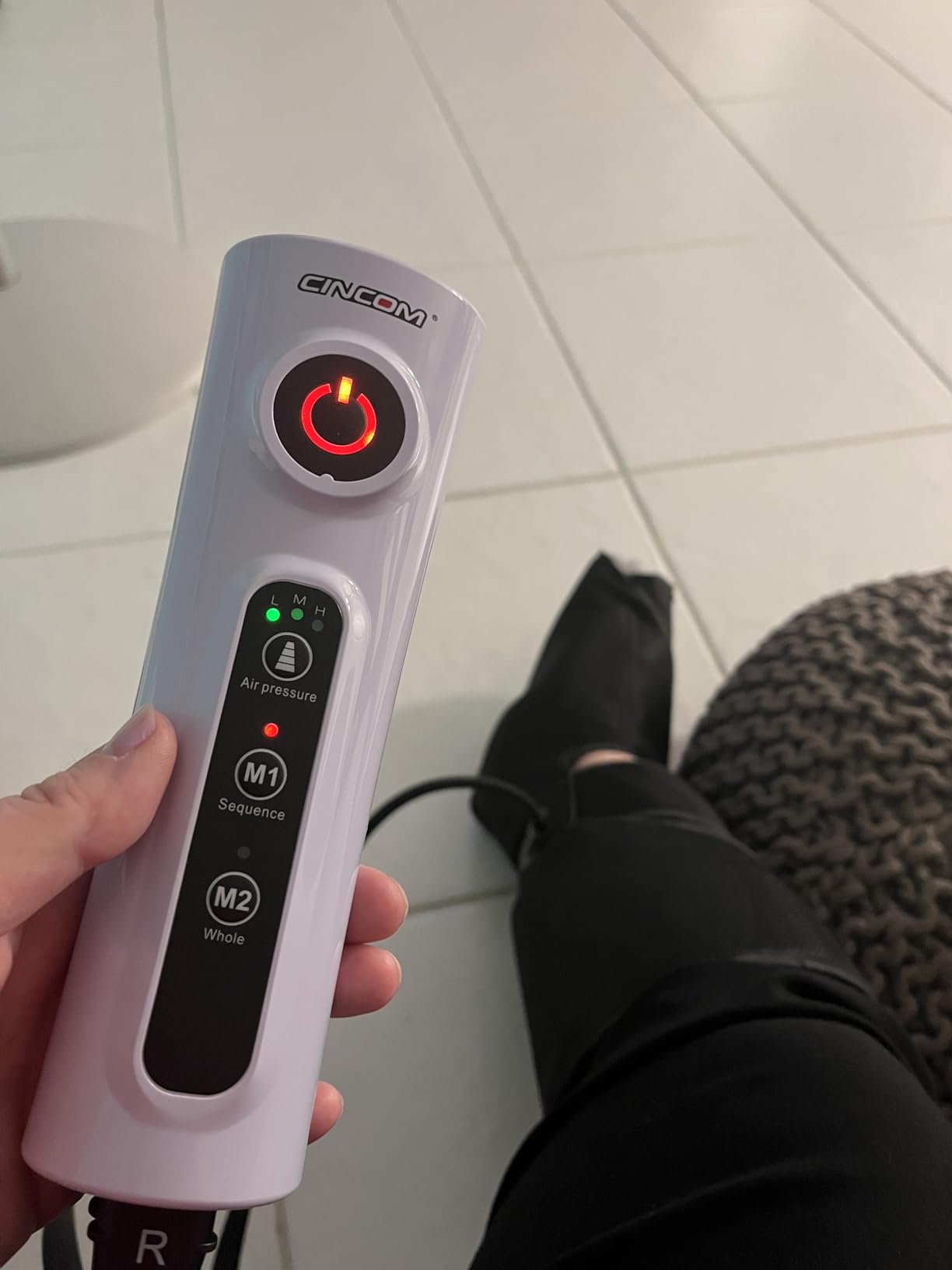 CINCOM Leg Massager for Circulation and Pain Relief, Air Compression Calf Foot Leg Massagers with Handheld Controller, Legs Circulation Machine customer photo 2