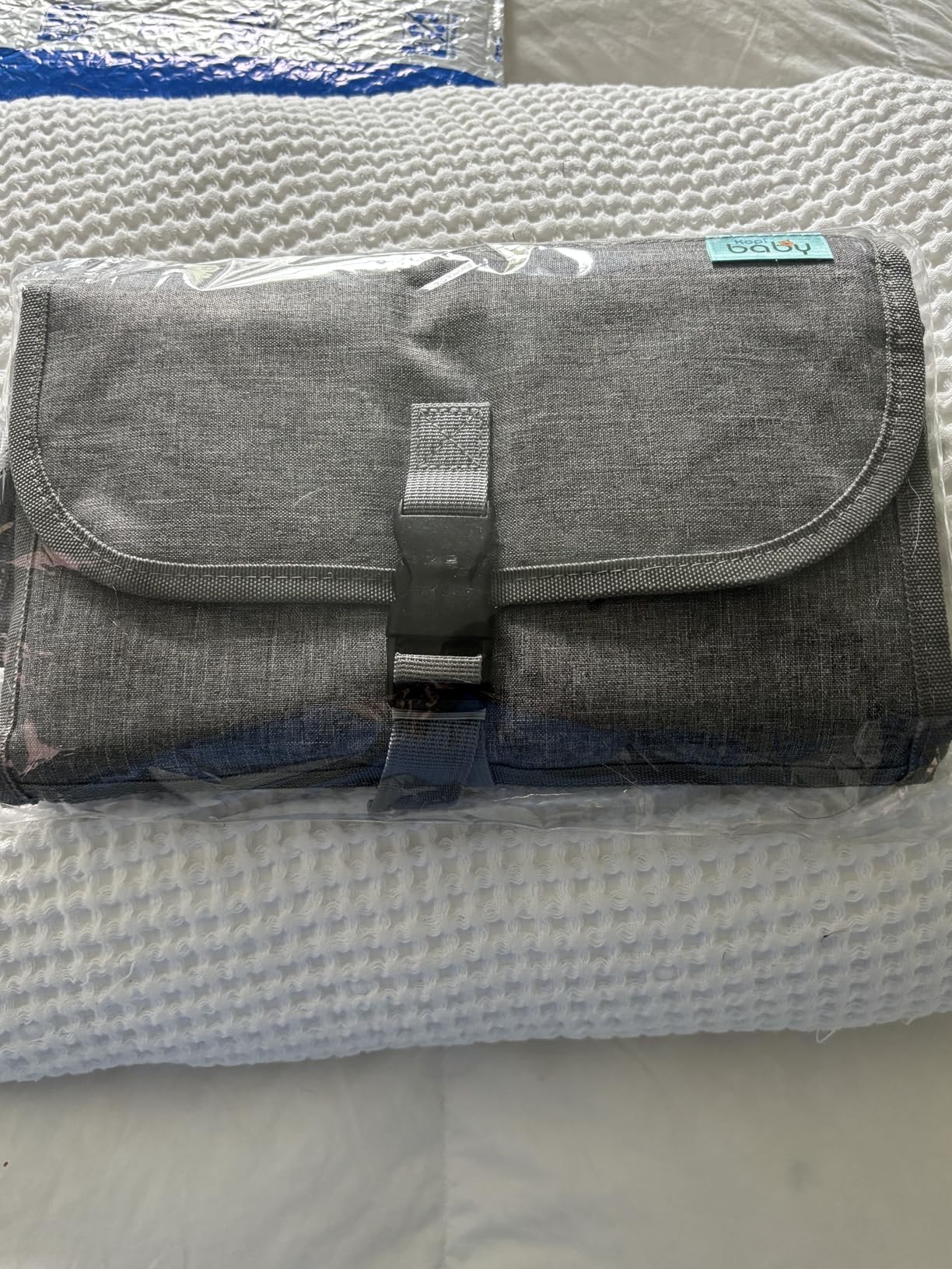 Kopi Baby Portable Diaper Changing Pad - Baby Diaper Changer Travel Bag with Wipes Pocket, Smart Design Portable Changing Mat, Infant Travel Station Kit, Gift for Newborn Girl & Boy - Grey, Classic customer photo 2
