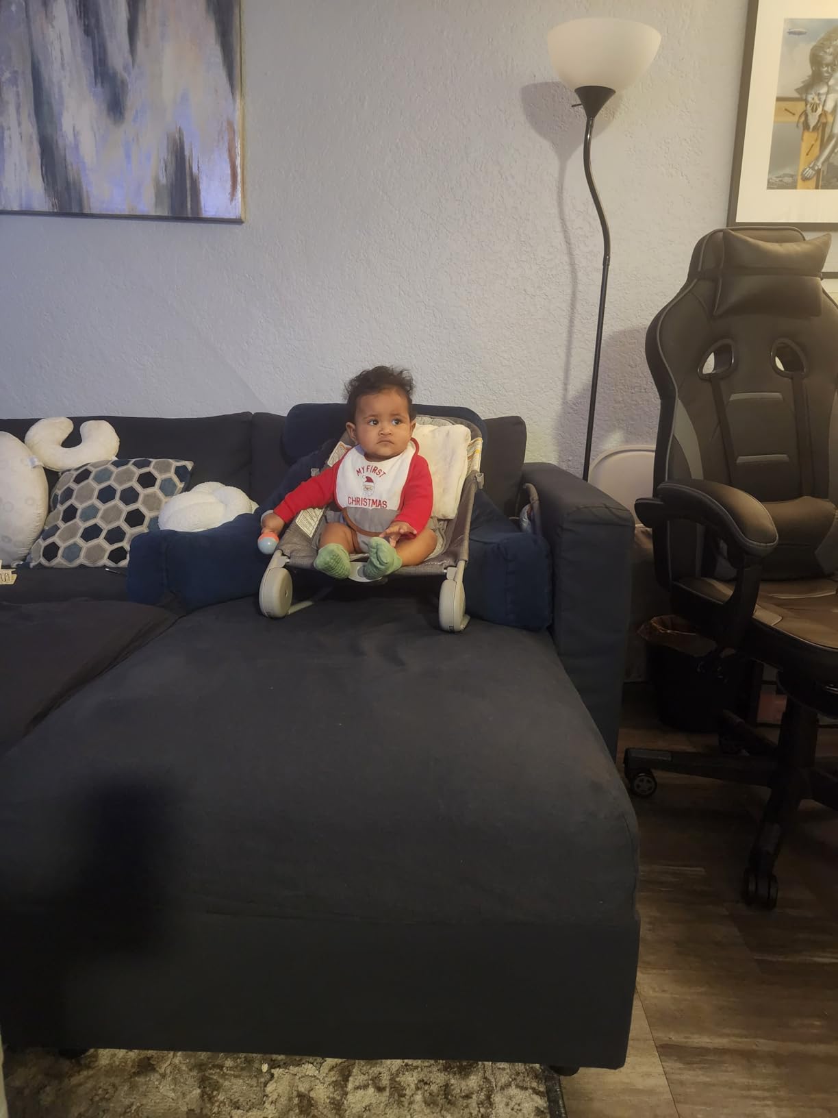 Summer Infant 2-in-1 Bouncer & Rocker Duo (Gray and Teal) Convenient and Portable Rocker and Bouncer for Babies Includes Soft Toys and Soothing Vibrations customer photo 2